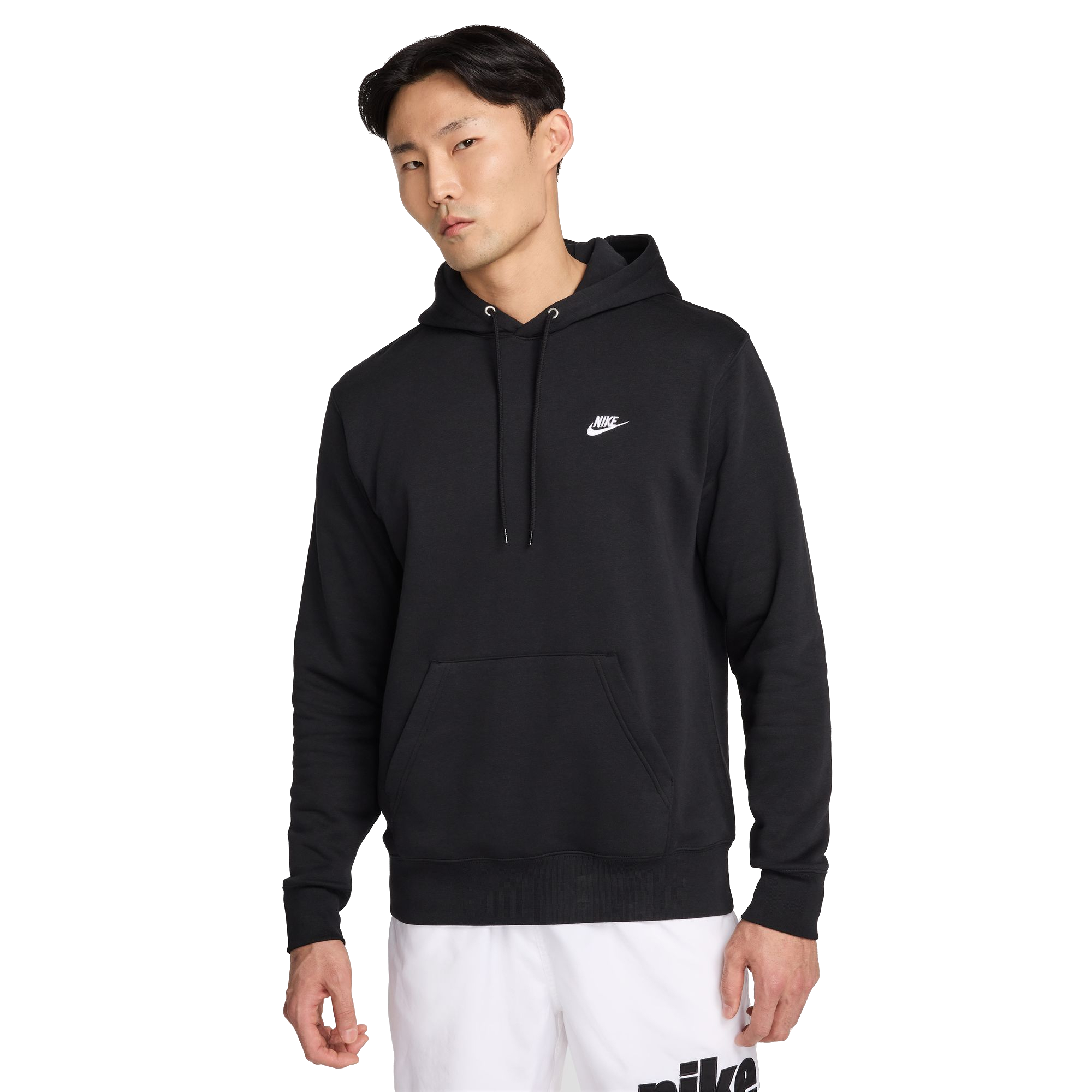 Nike Men's Club Pull-Over Fleece Hoodie - Black - BLACK Thumbnail View 1