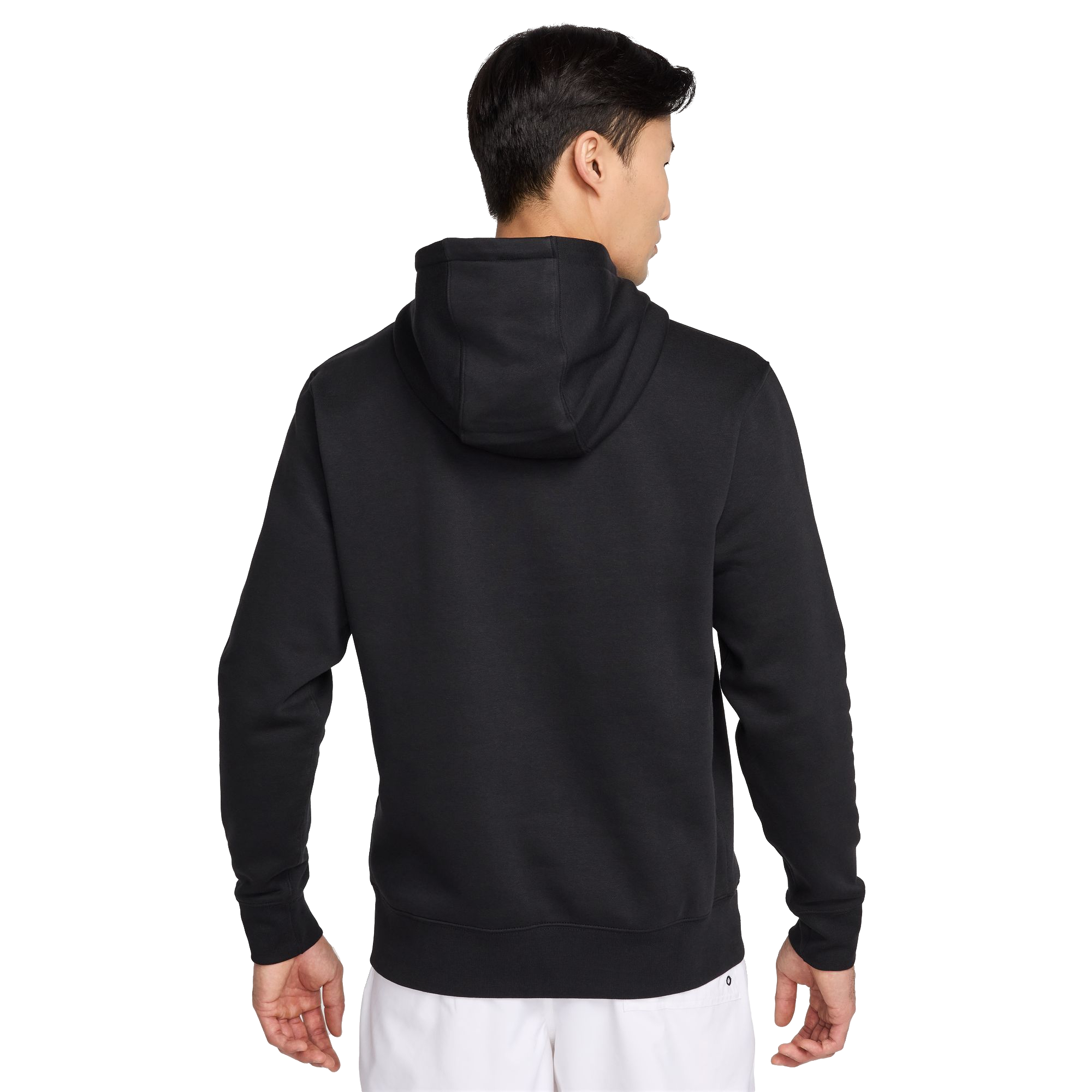 Nike Men's Club Pull-Over Fleece Hoodie - Black - BLACK Thumbnail View 2