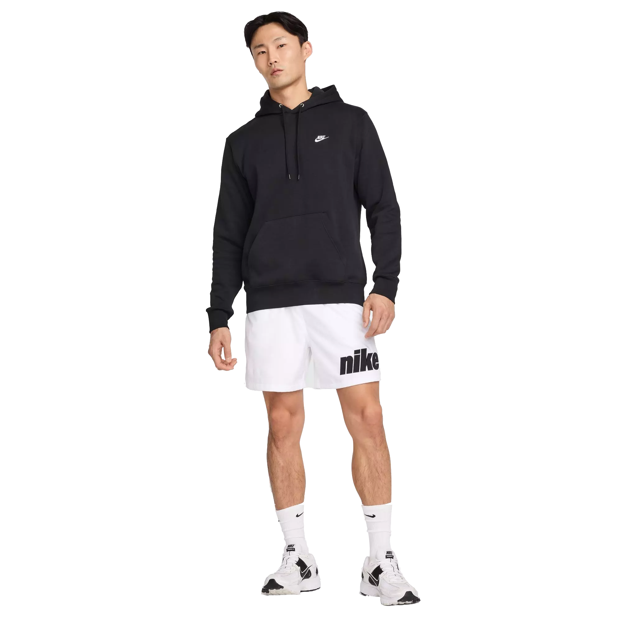 Nike Men's Club Pull-Over Fleece Hoodie - Black - BLACK