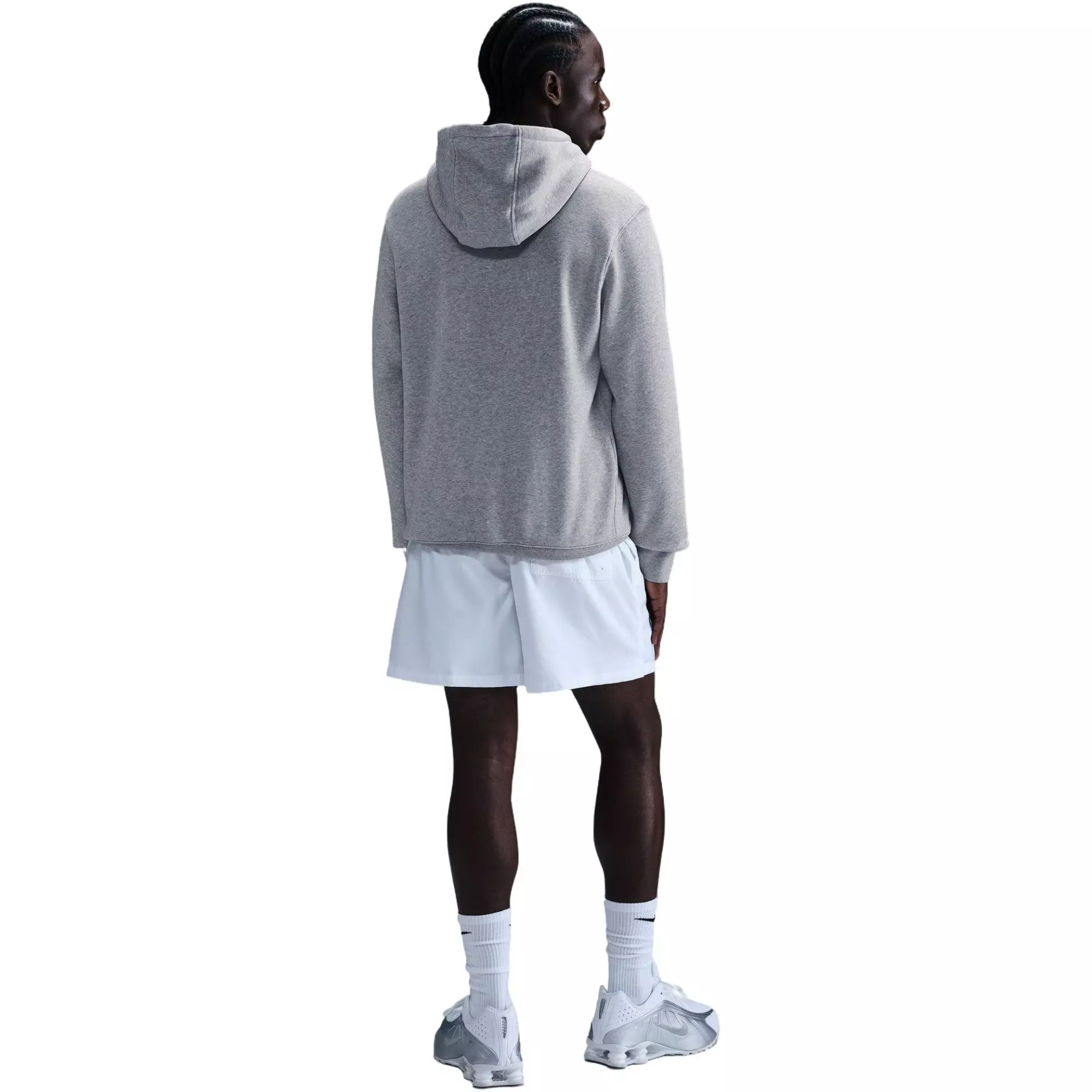 Nike Men's Club Pull-Over Fleece Hoodie - Grey - GREY