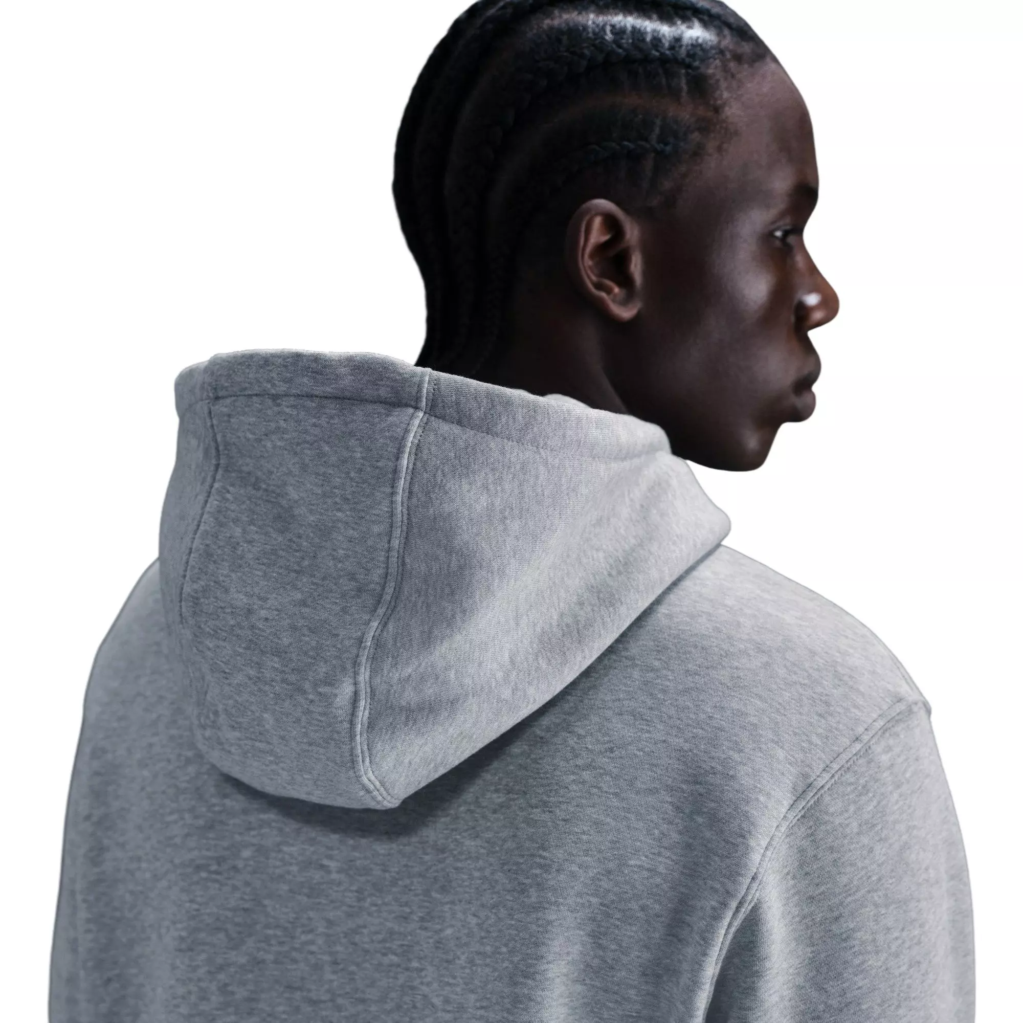 Nike Men's Club Pull-Over Fleece Hoodie-Grey - GREY