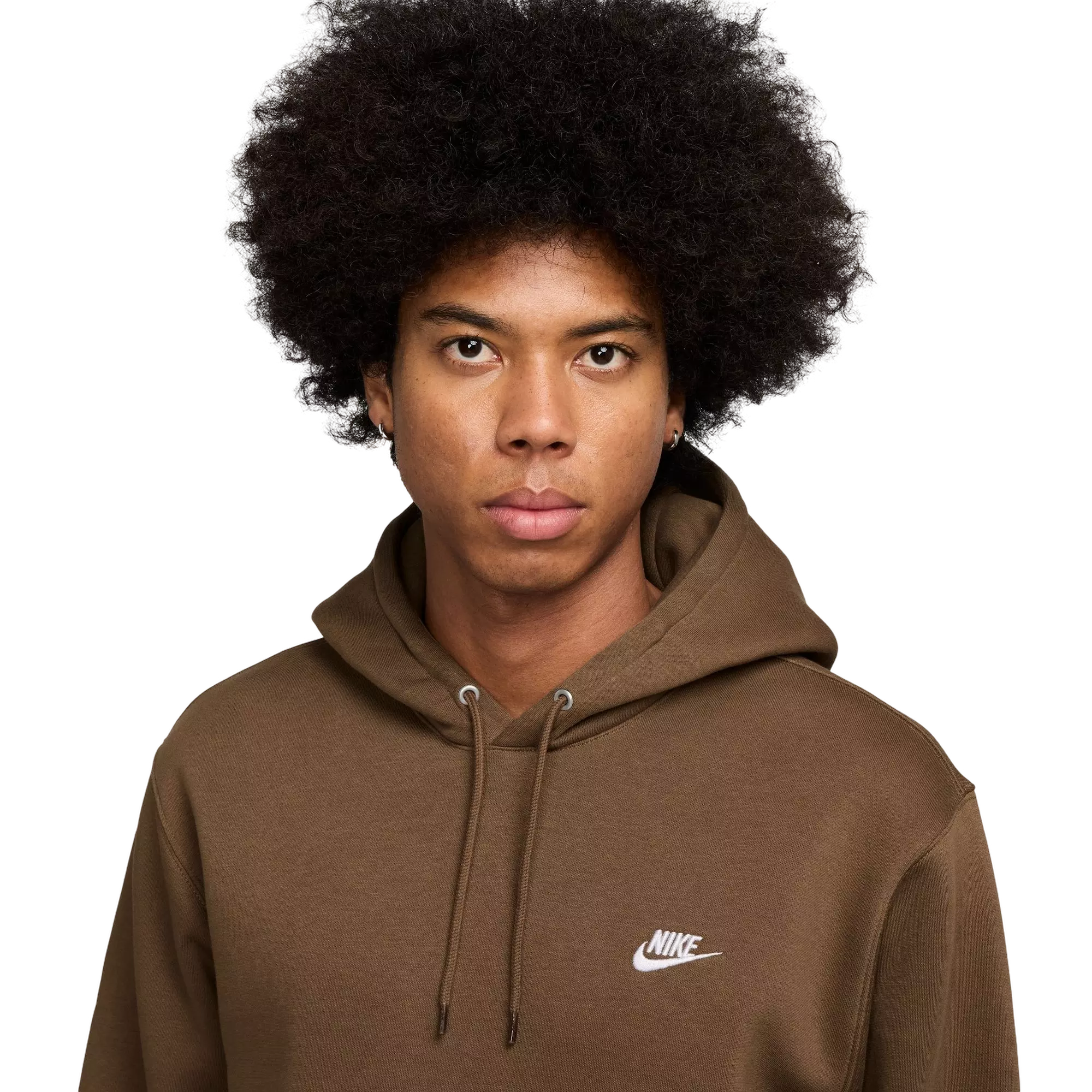 Nike Men's Club Fleece Pullover Hoodie - BROWN