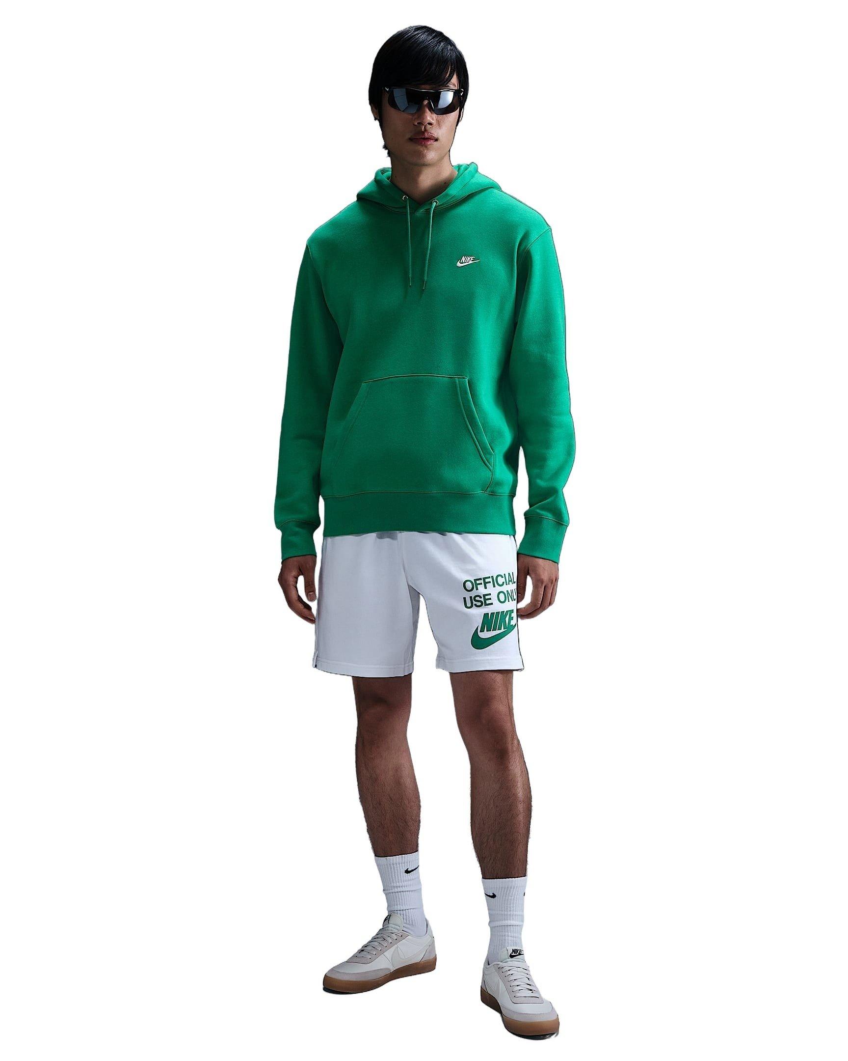 Nike Men's Club Pullover Fleece Hoodie - Green - GREEN Thumbnail View 4