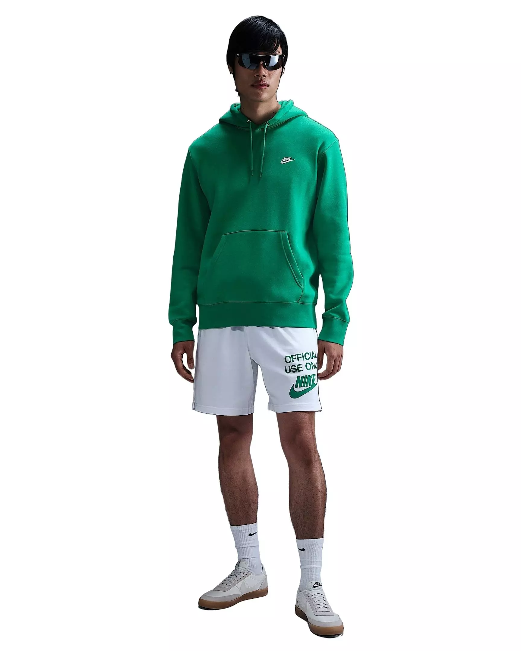 Nike Men's Club Pullover Fleece Hoodie - Green - GREEN