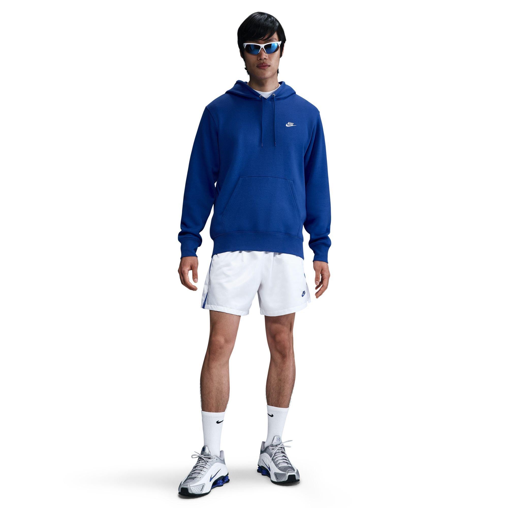 Nike Men's Club Pull-Over Fleece Hoodie-Blue - BLUE Thumbnail View 1