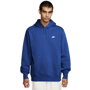Nike Men's Club Pull-Over Fleece Hoodie-Blue