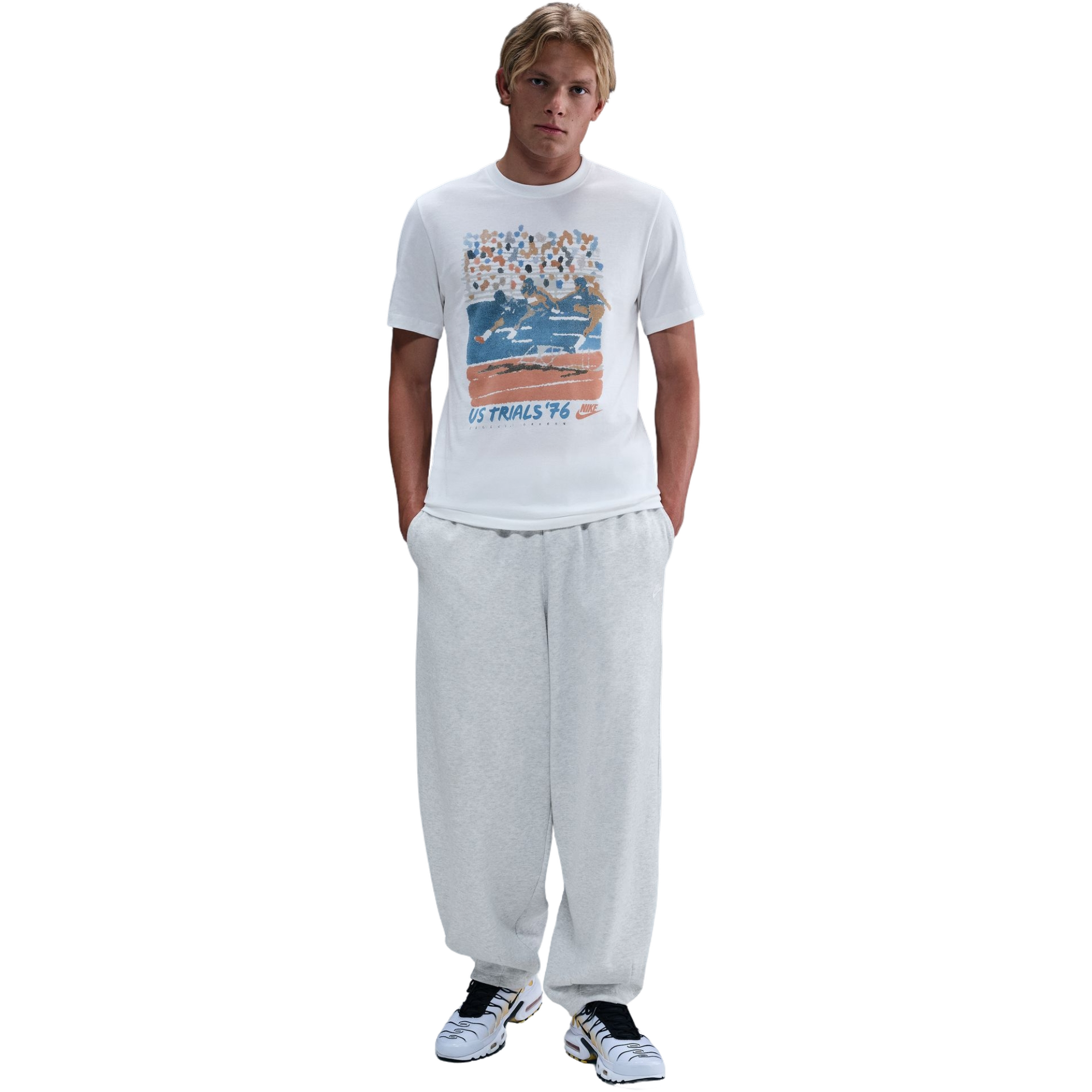 Nike Men's Sportswear US '76 Tee-White - WHITE Thumbnail View 1