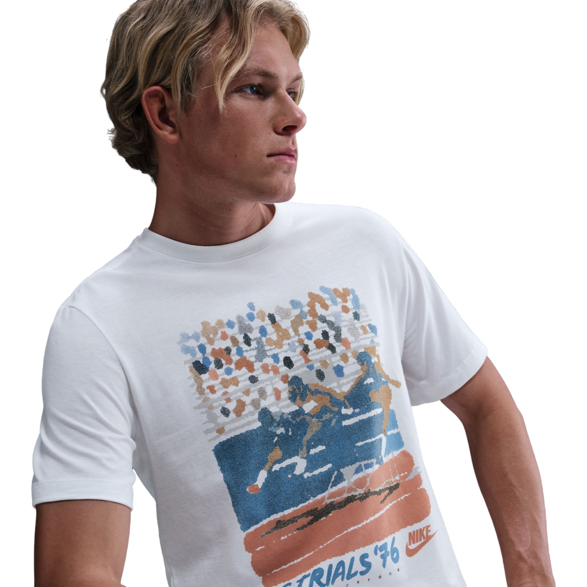 Nike Men's Sportswear US '76 Tee-White - WHITE Thumbnail View 5