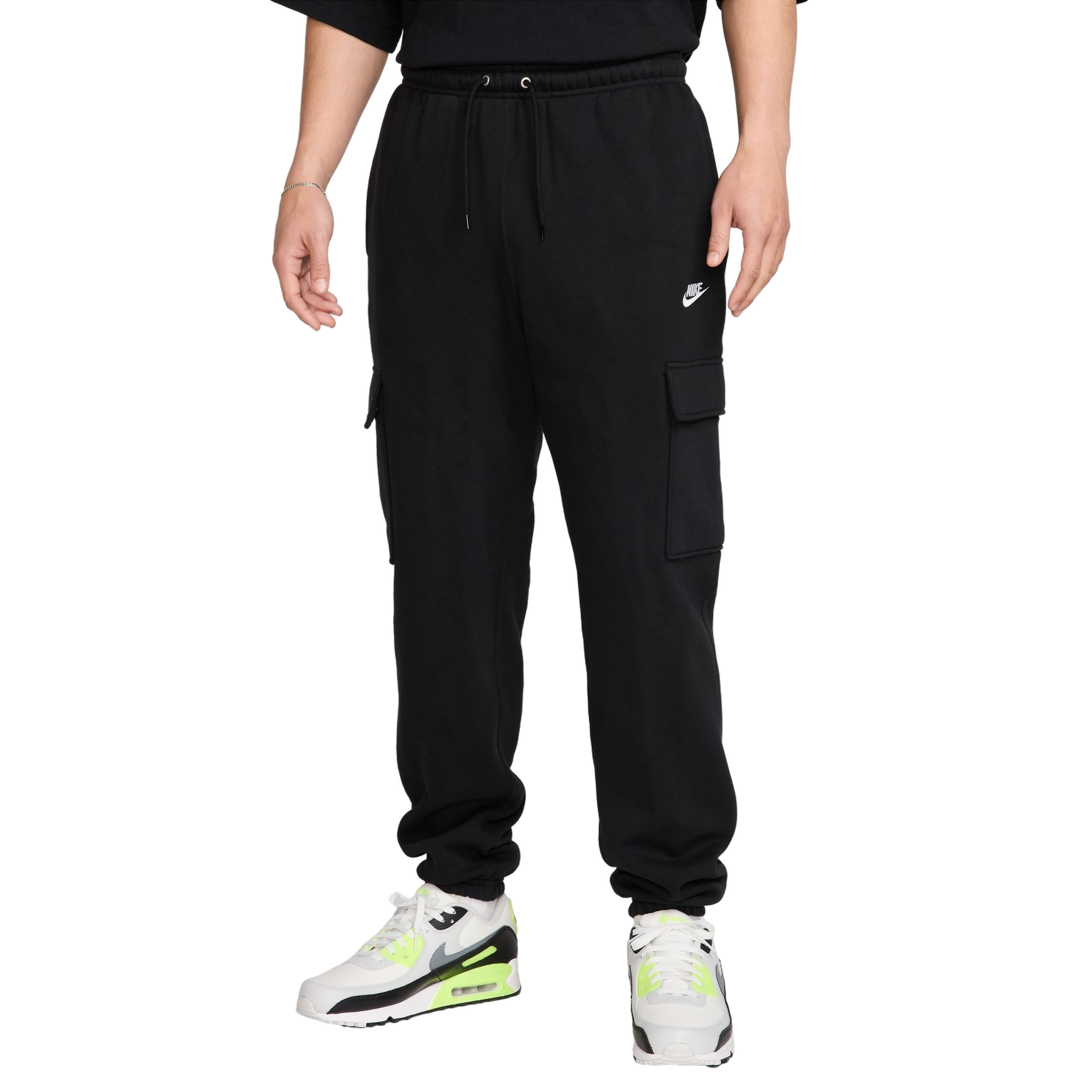 Nike Men's Club Fleece Cargo Pants - BLACK Thumbnail View 1