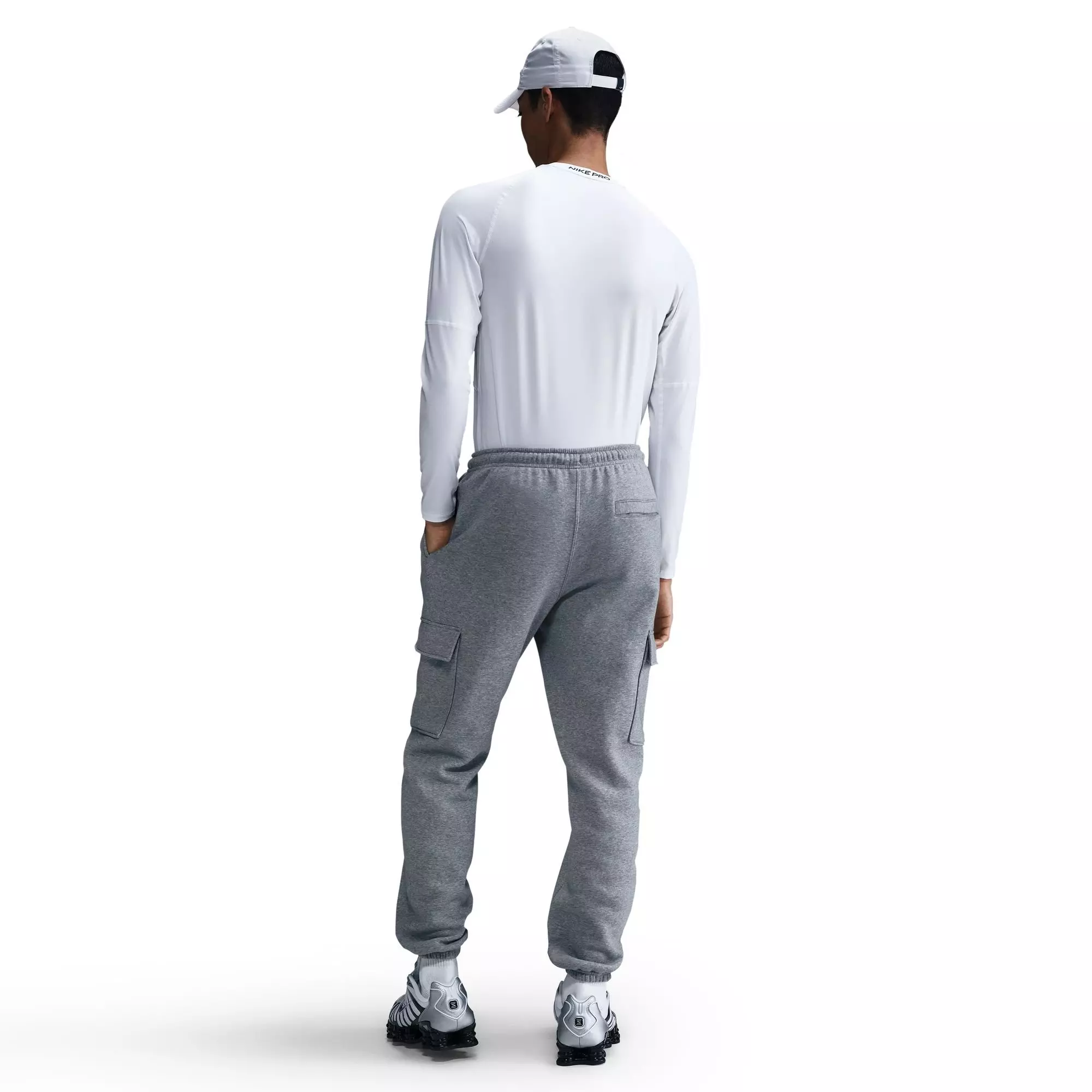 Nike Men's Club Fleece Cargo Pants - Grey - GREY