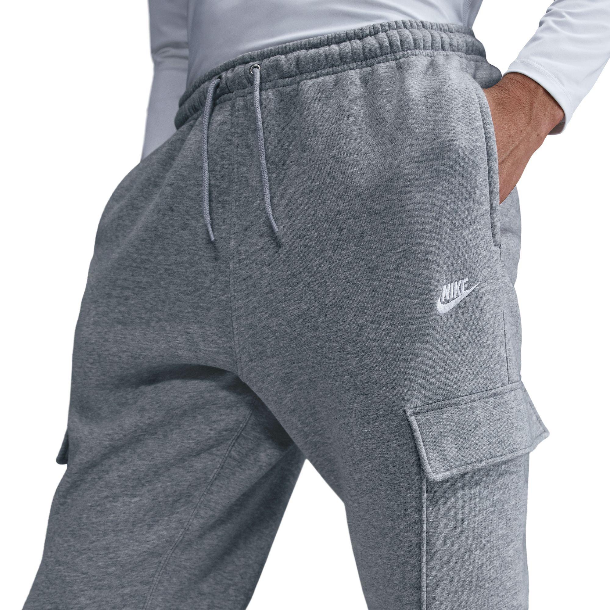 Nike Men's Club Fleece Cargo Pants - Grey - GREY Thumbnail View 4
