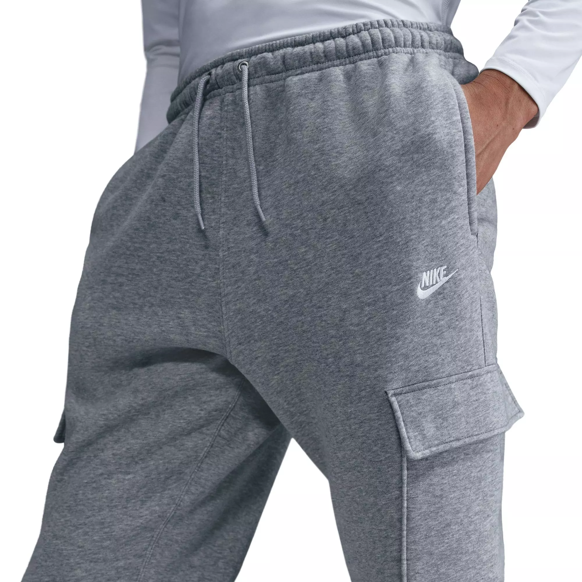 Nike Men's Club Fleece Cargo Pants - Grey - GREY