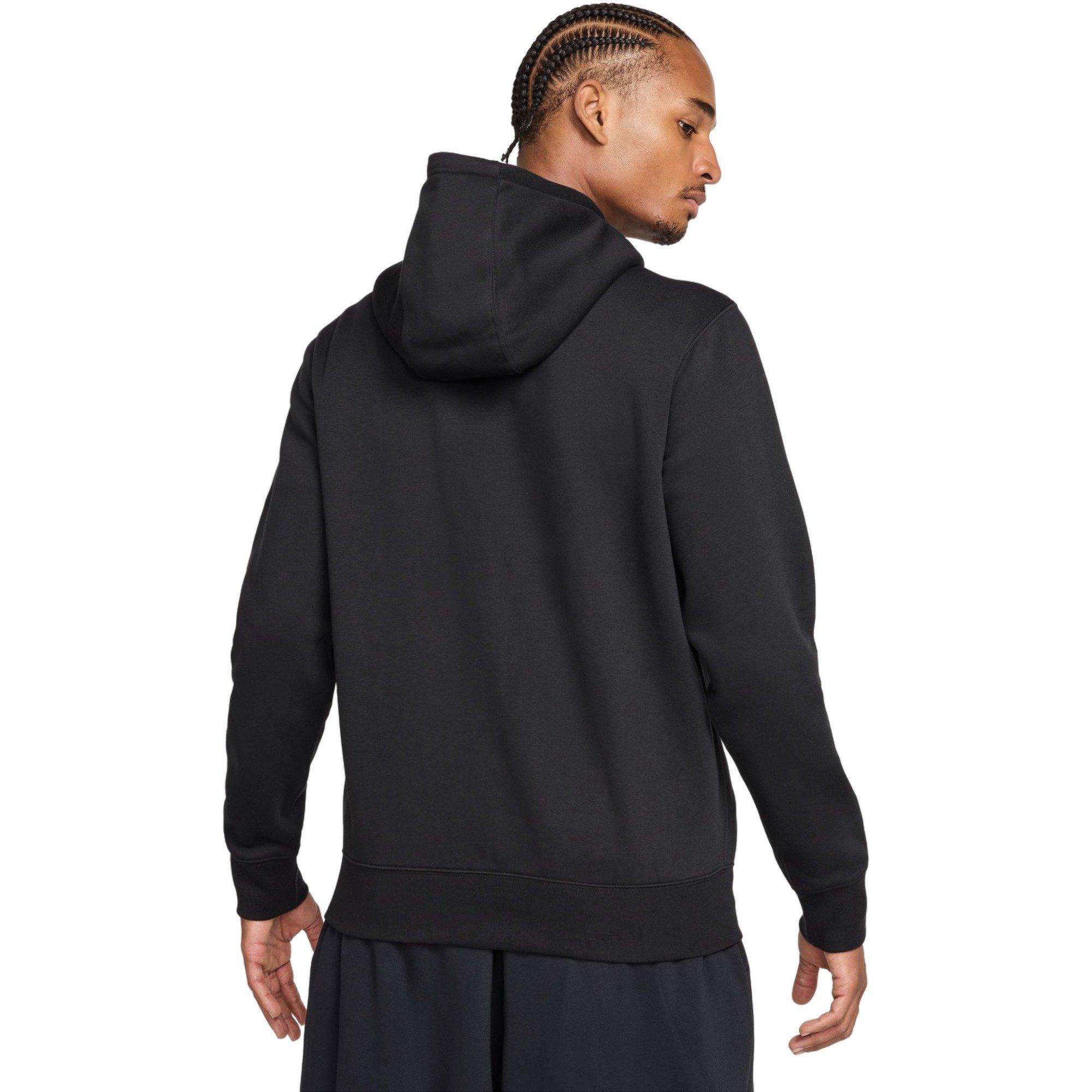 Nike Men's Club Full-Zip Fleece Jacket - Black/White - BLACK/WHITE Thumbnail View 2