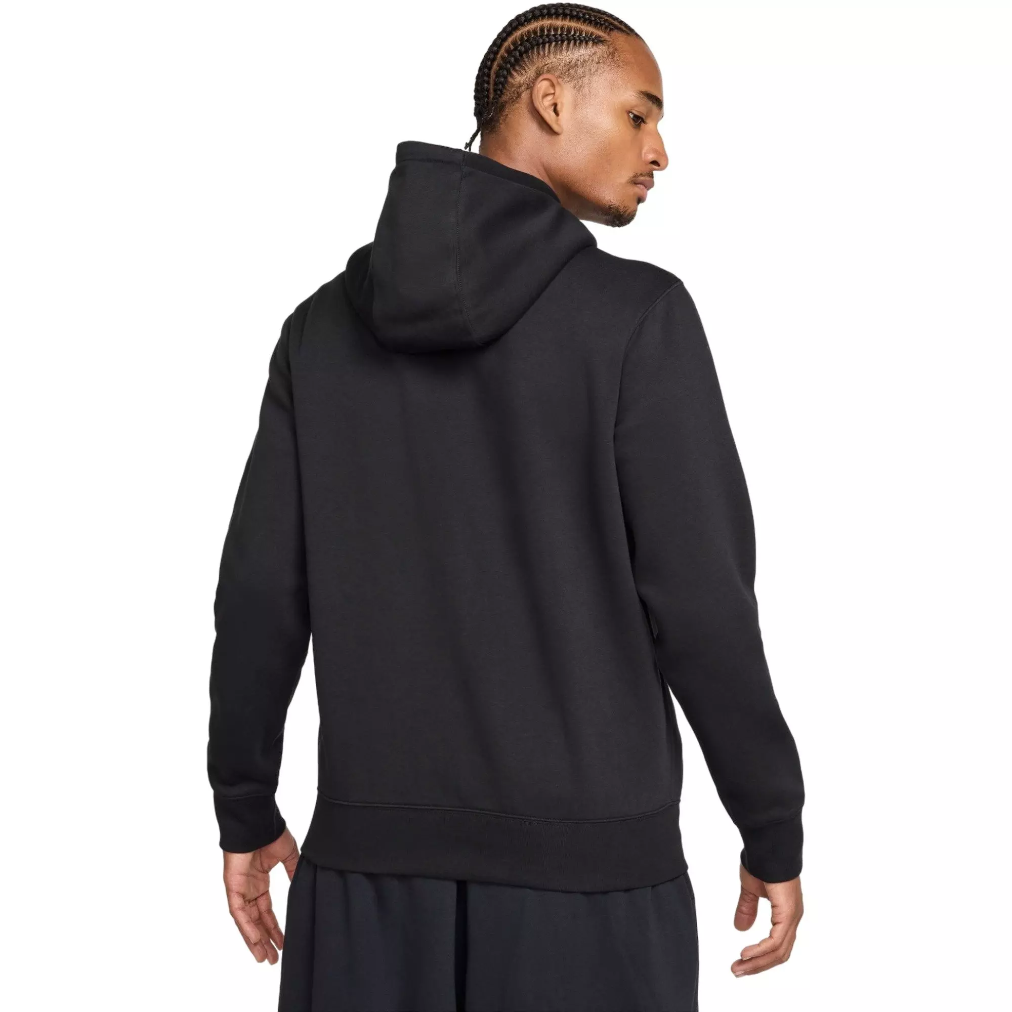 Nike Men's Club Full-Zip Fleece Jacket - Black/White - BLACK/WHITE