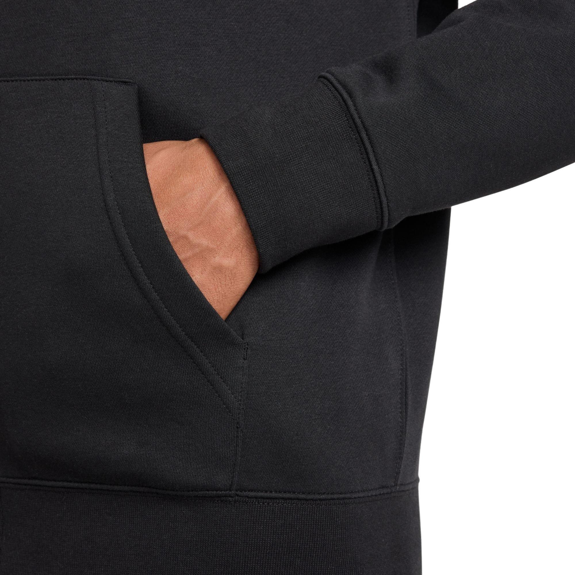 Nike Men's Club Full-Zip Fleece Jacket - BLACK Thumbnail View 4