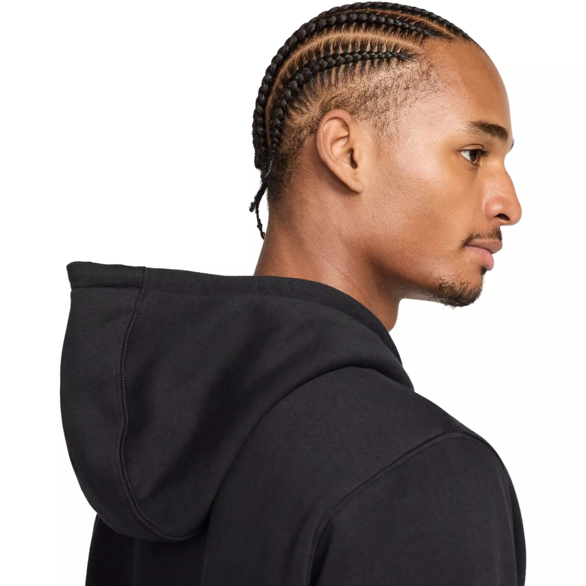 Nike Men's Club Full-Zip Fleece Jacket - Black/White - BLACK/WHITE