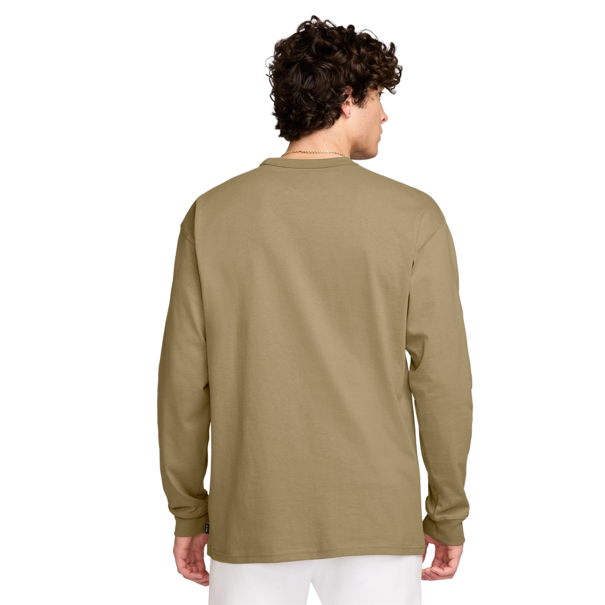 Nike Men's Sportswear Premium Essentials Pocket Long-Sleeve Tee - BEIGE Thumbnail View 2