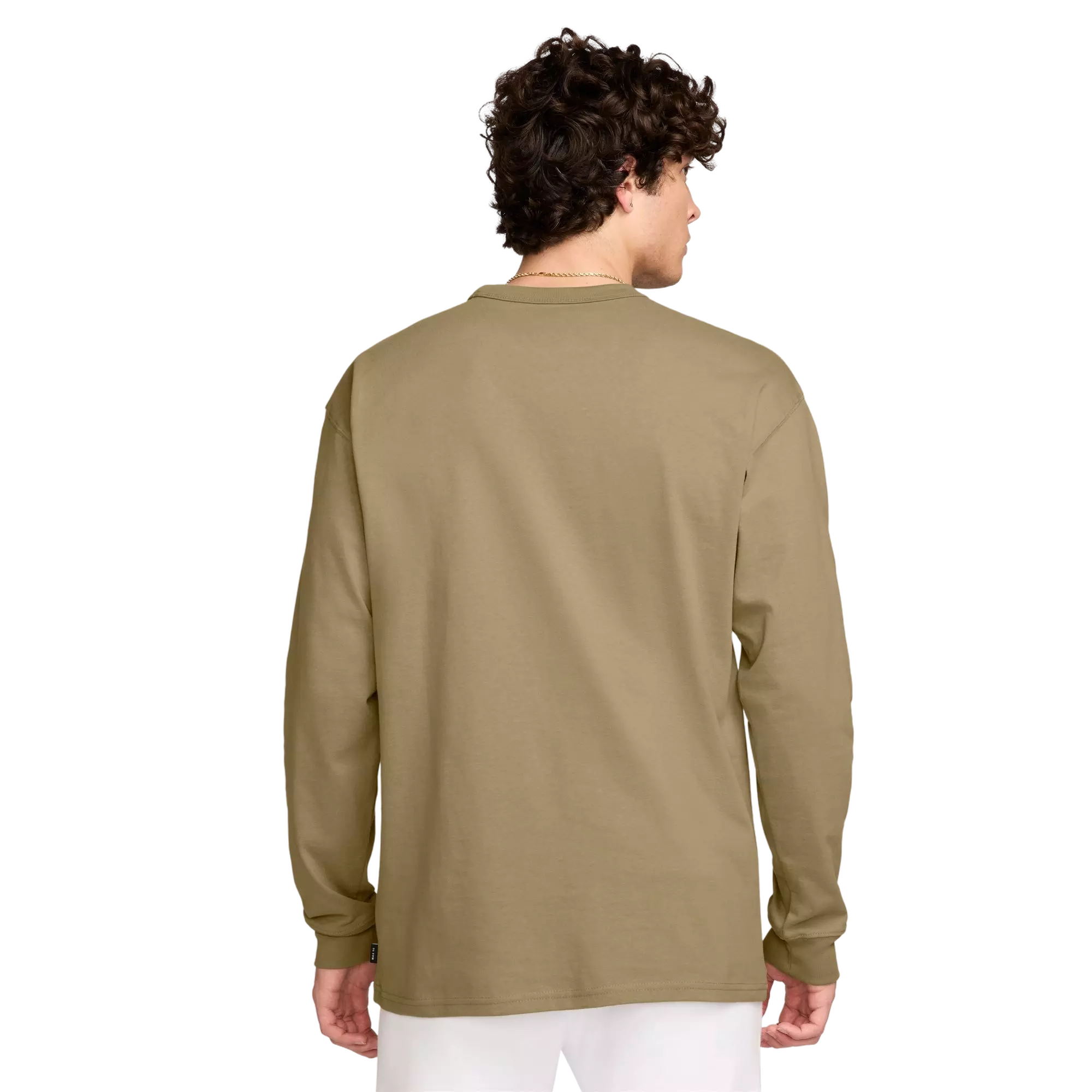 Nike Men's Sportswear Premium Essentials Pocket Long-Sleeve Tee - BEIGE