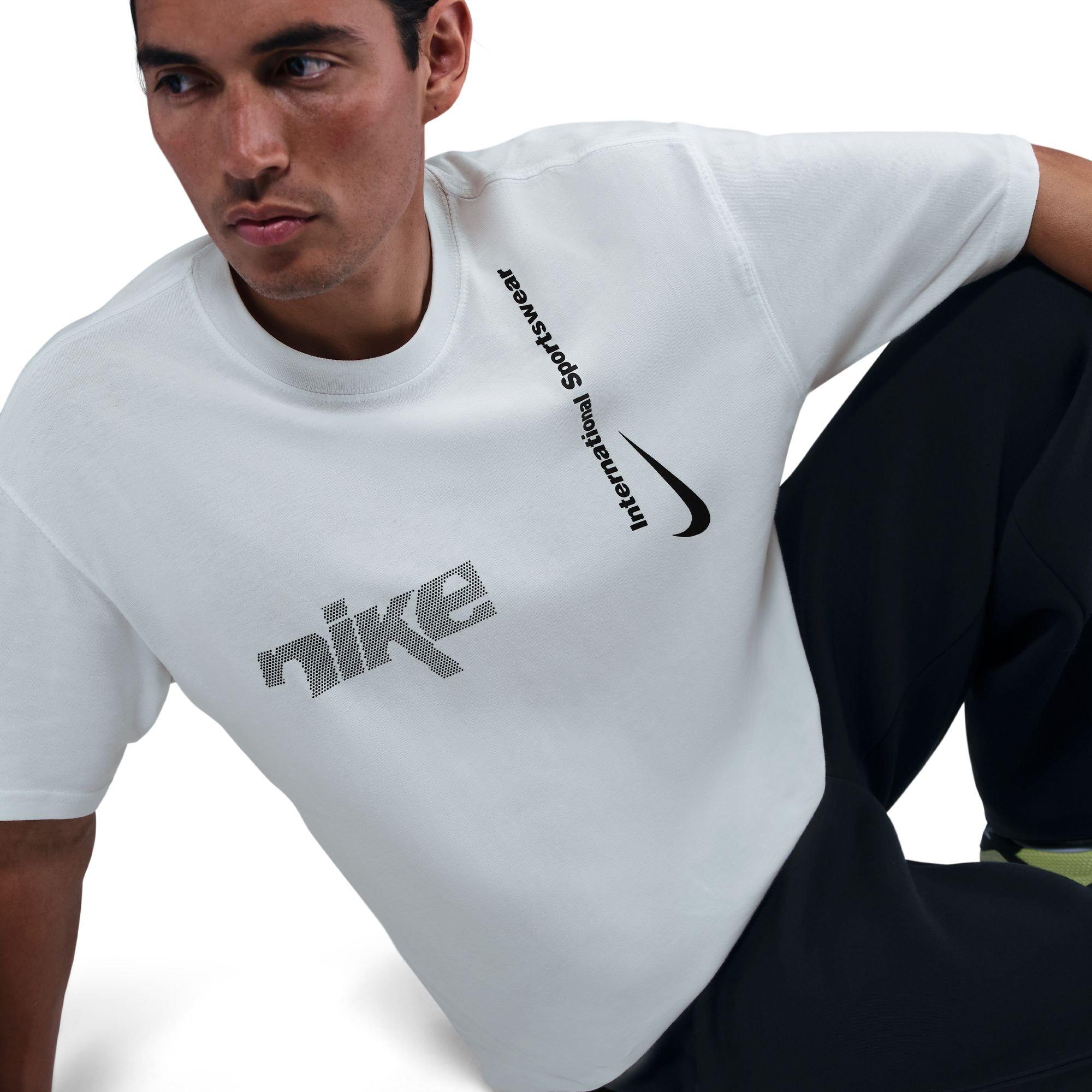 Nike Men's Max90 Swoosh Sport Tee - Summit White - WHITE Thumbnail View 4