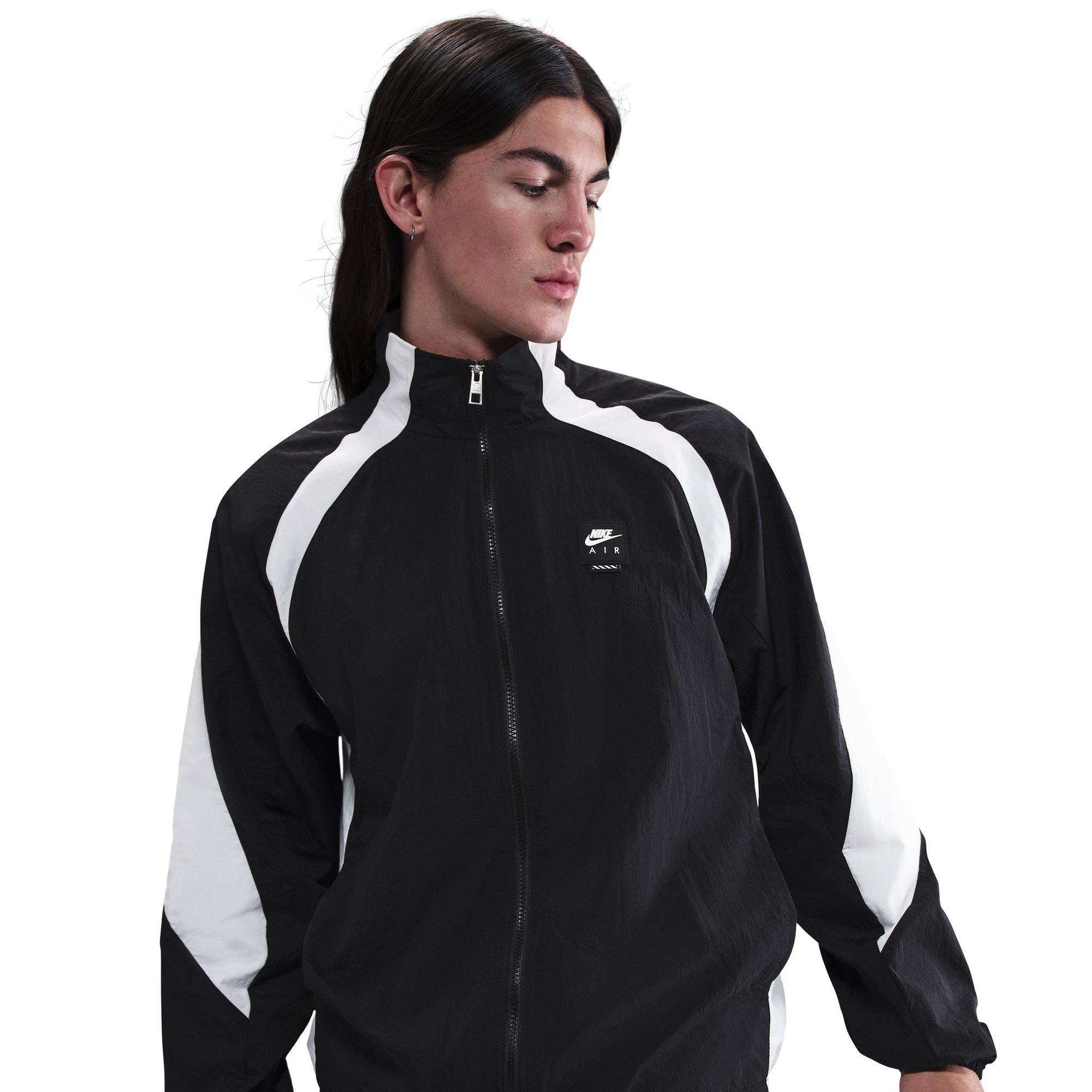 Nike Men's Air Woven Track Jacket - Black/White - BLACK/WHITE Thumbnail View 3