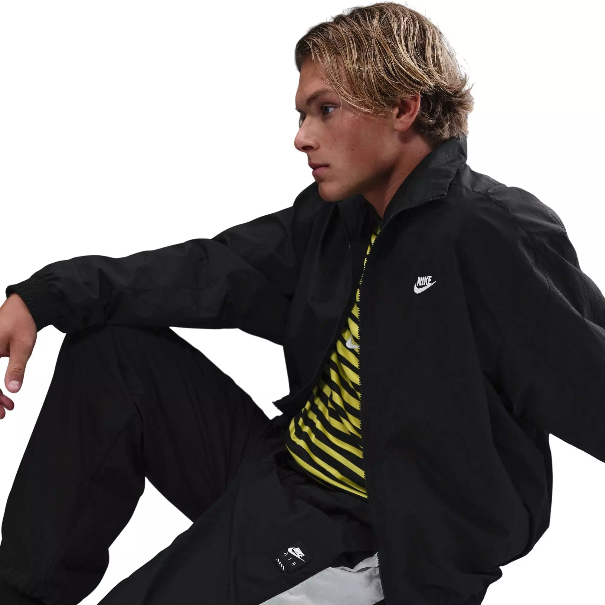 Nike Men's Air Woven Track Pants - BLACK/WHITE