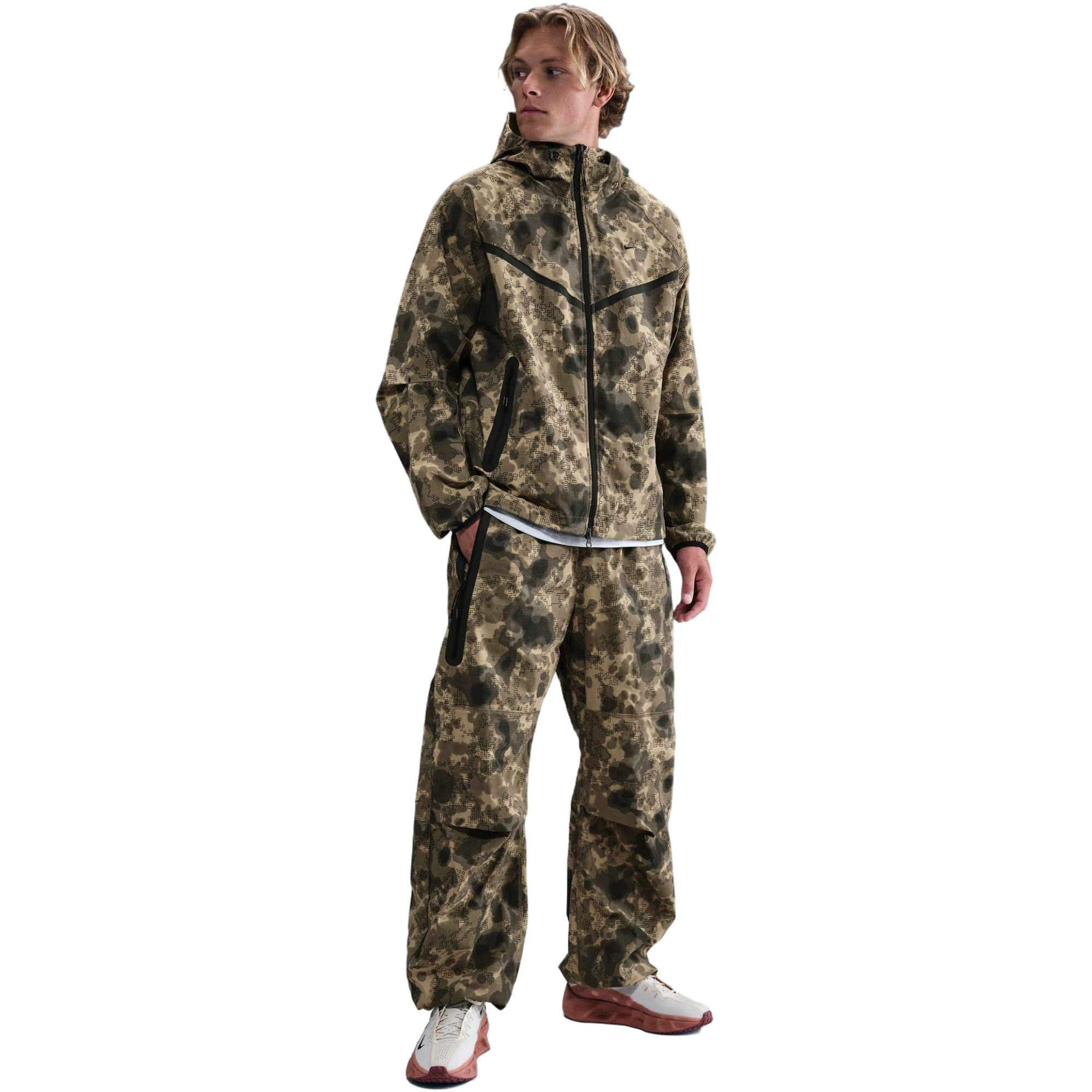 Nike Men's Tech Oversized Woven Pants - OLIVE/BLACK Thumbnail View 1