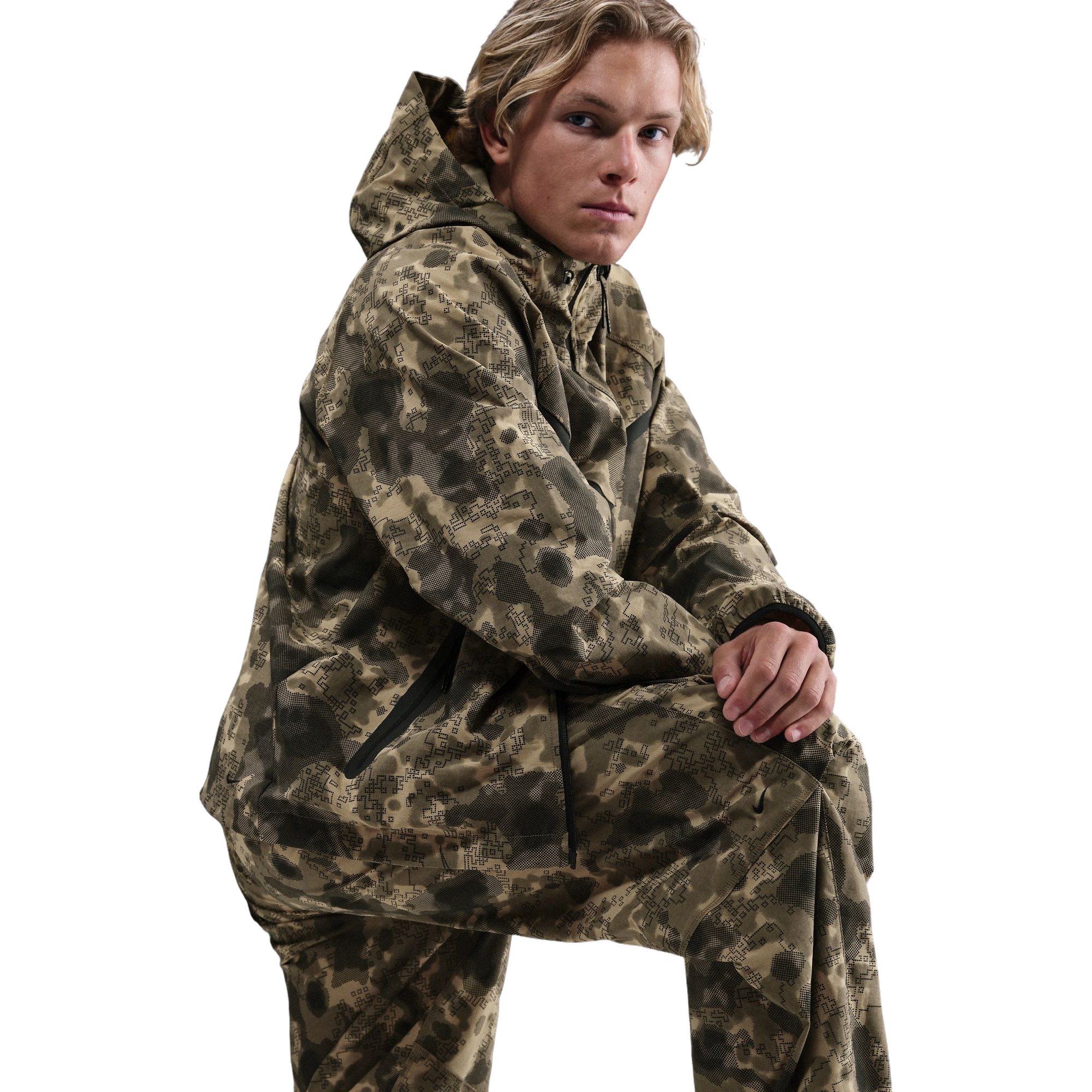 Nike Men's Tech Oversized Woven Pants - OLIVE/BLACK Thumbnail View 6