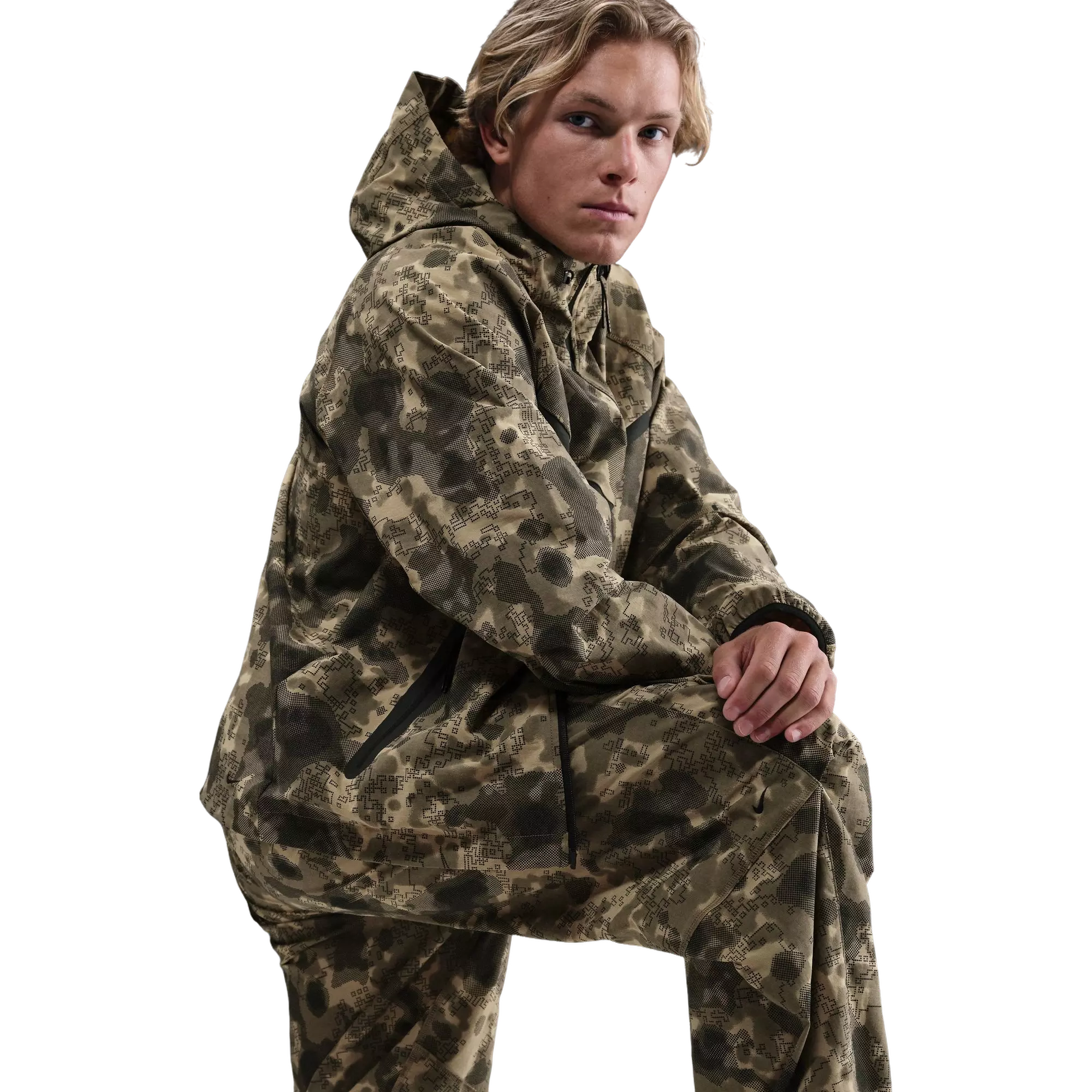 Nike Men's Tech Oversized Woven Pants - OLIVE/BLACK