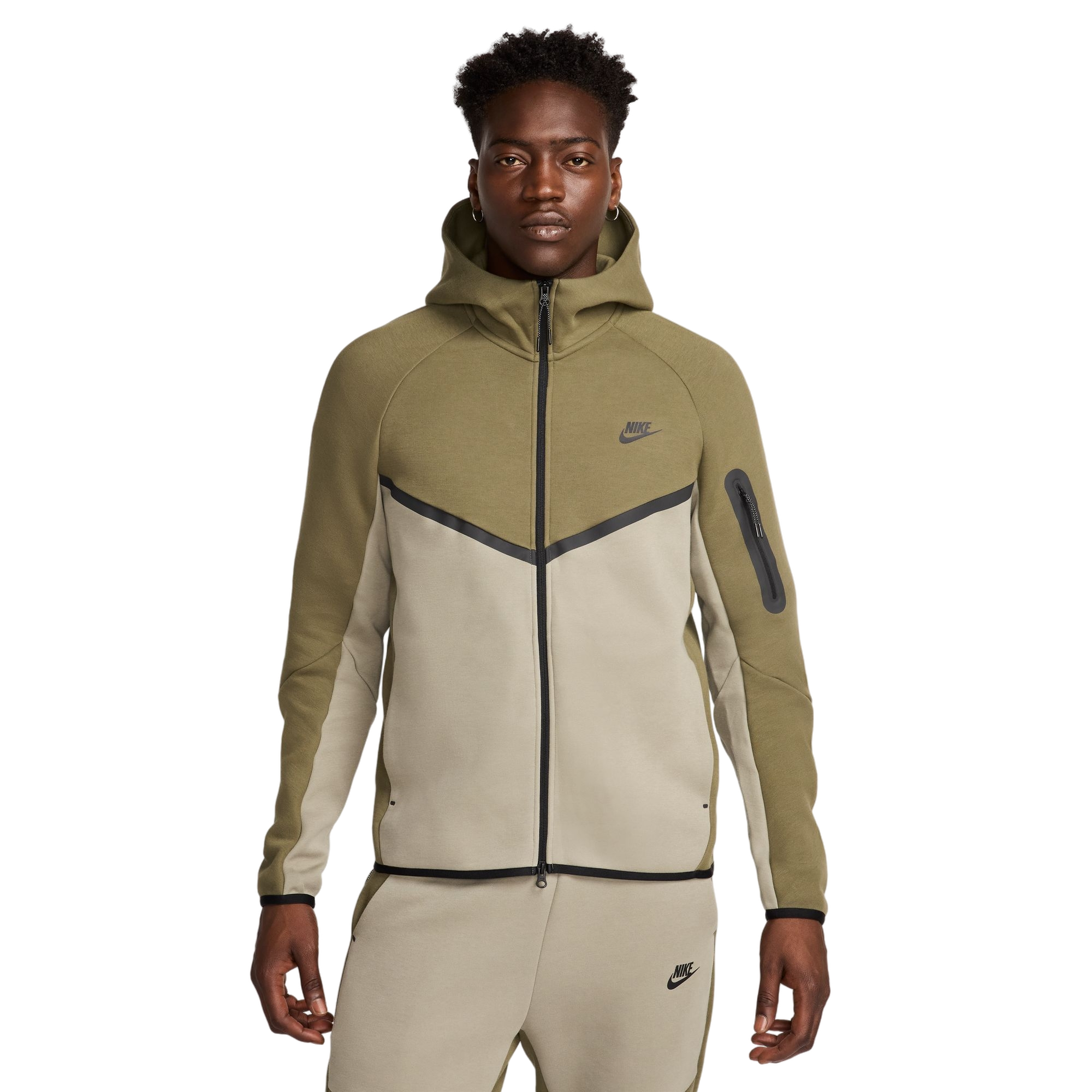 Nike Men's Tech Full-Zip Windrunner Jacket - OLIVE Thumbnail View 1