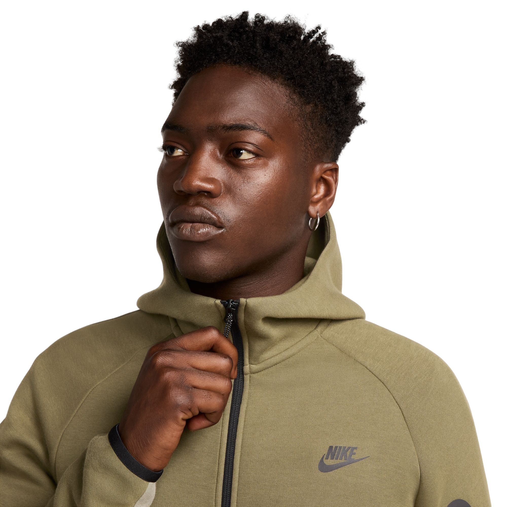Nike Men's Tech Full-Zip Windrunner Jacket - OLIVE Thumbnail View 3