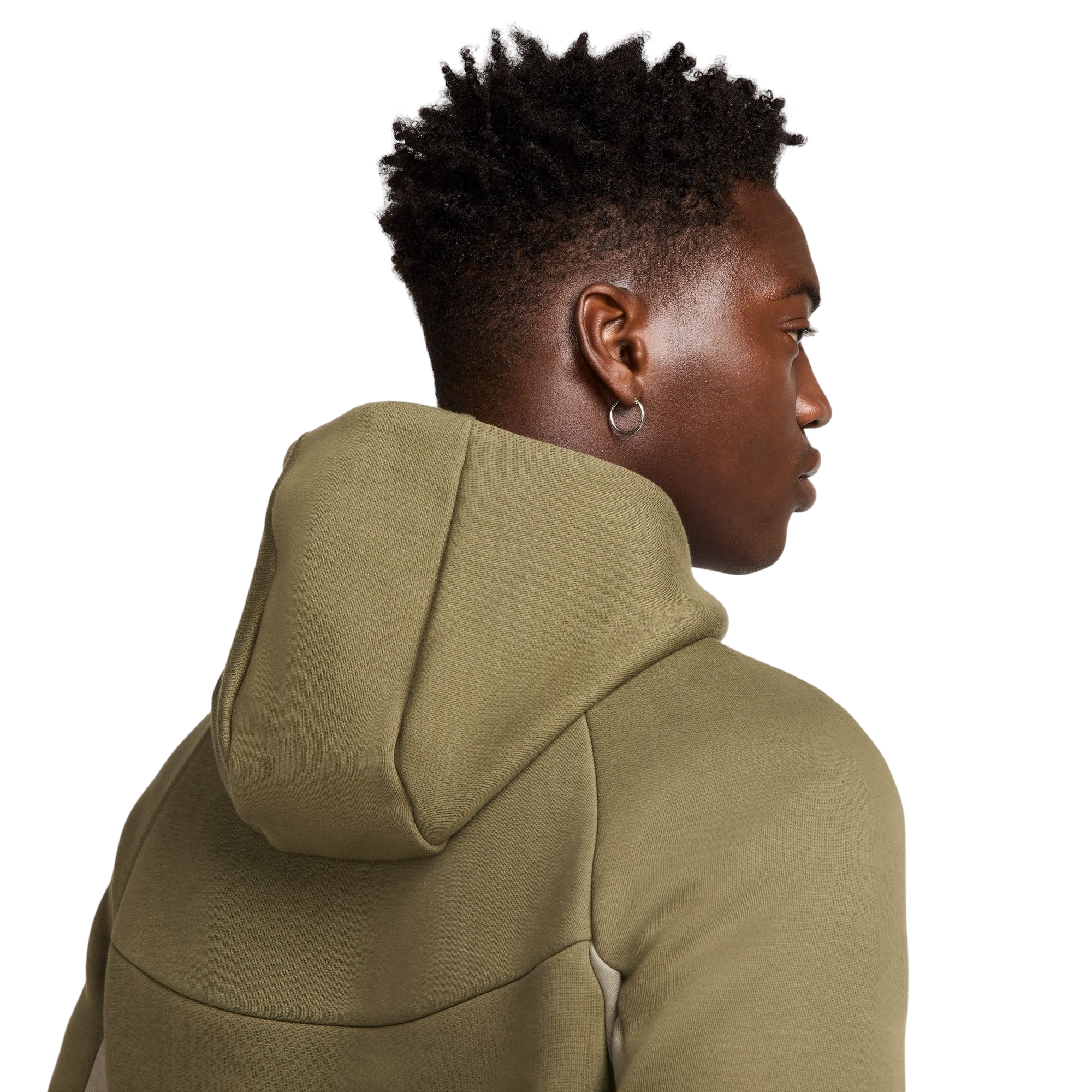 Nike Men's Tech Full-Zip Windrunner Jacket - Olive - OLIVE Thumbnail View 4