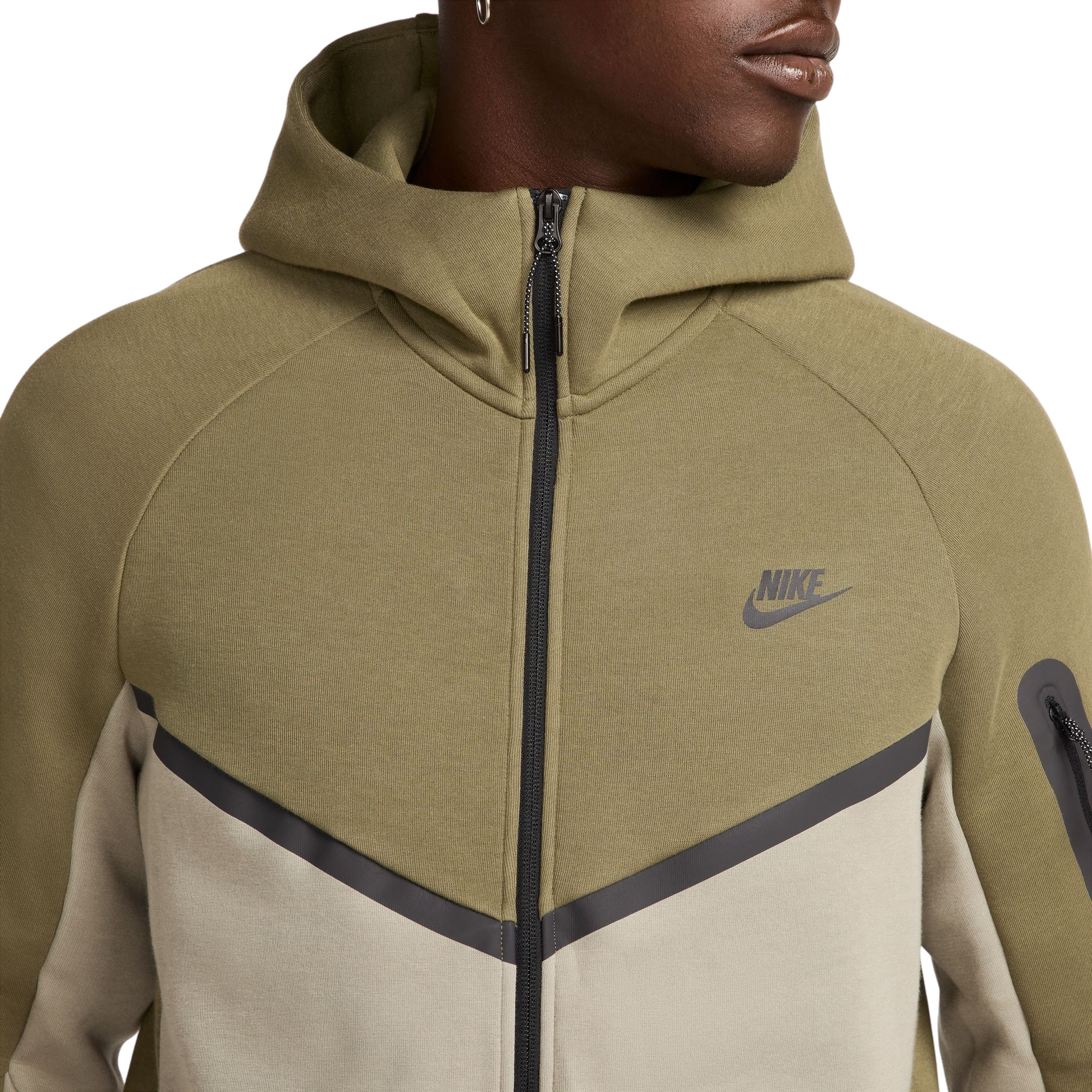 Nike Men's Tech Full-Zip Windrunner Jacket - OLIVE Thumbnail View 5