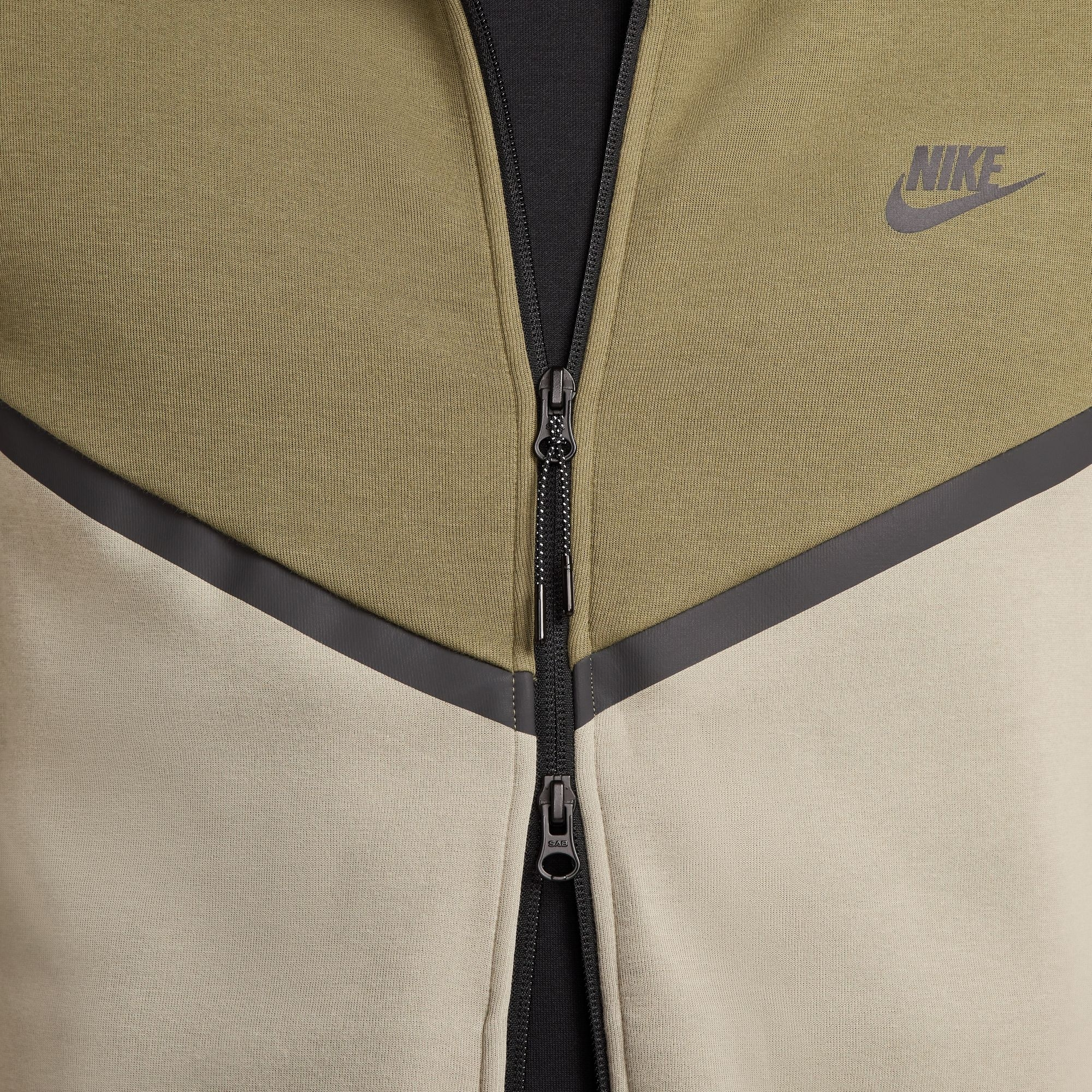 Nike Men's Tech Full-Zip Windrunner Jacket - Olive - OLIVE Thumbnail View 6