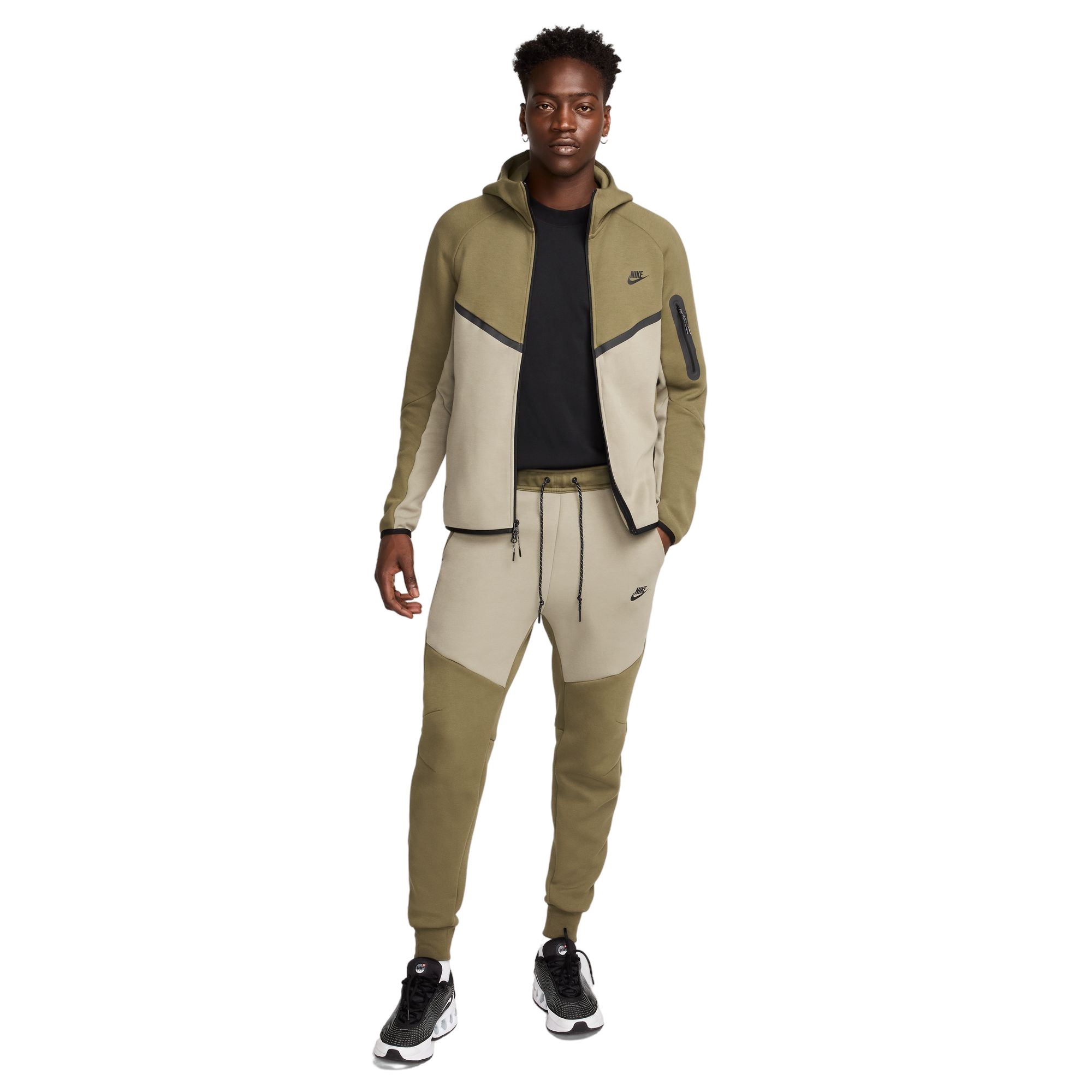 Nike Men's Tech Full-Zip Windrunner Jacket - Olive - OLIVE Thumbnail View 10