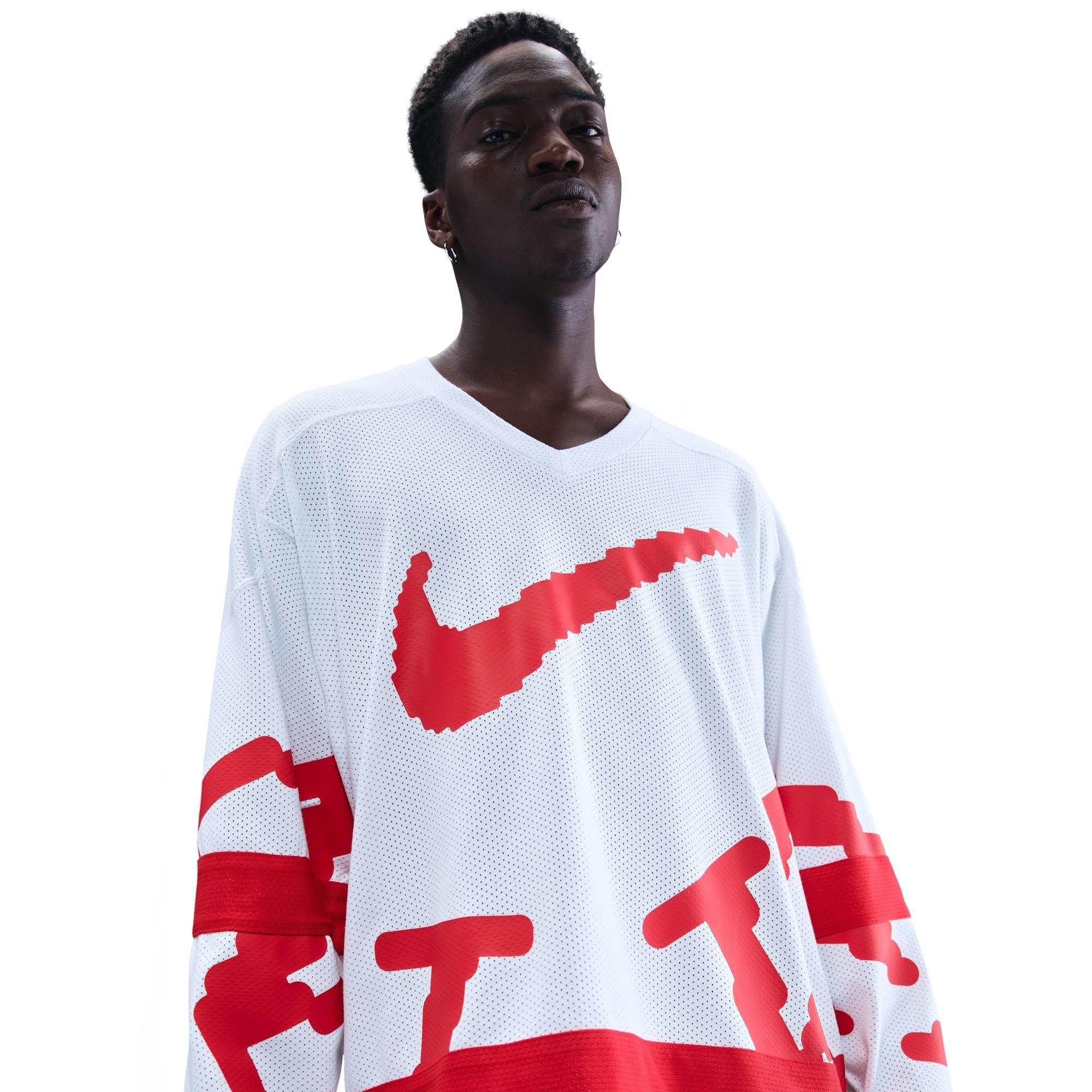 Nike Men's Sportswear Club Hockey Jersey - White/Red - WHITE/RED Thumbnail View 1