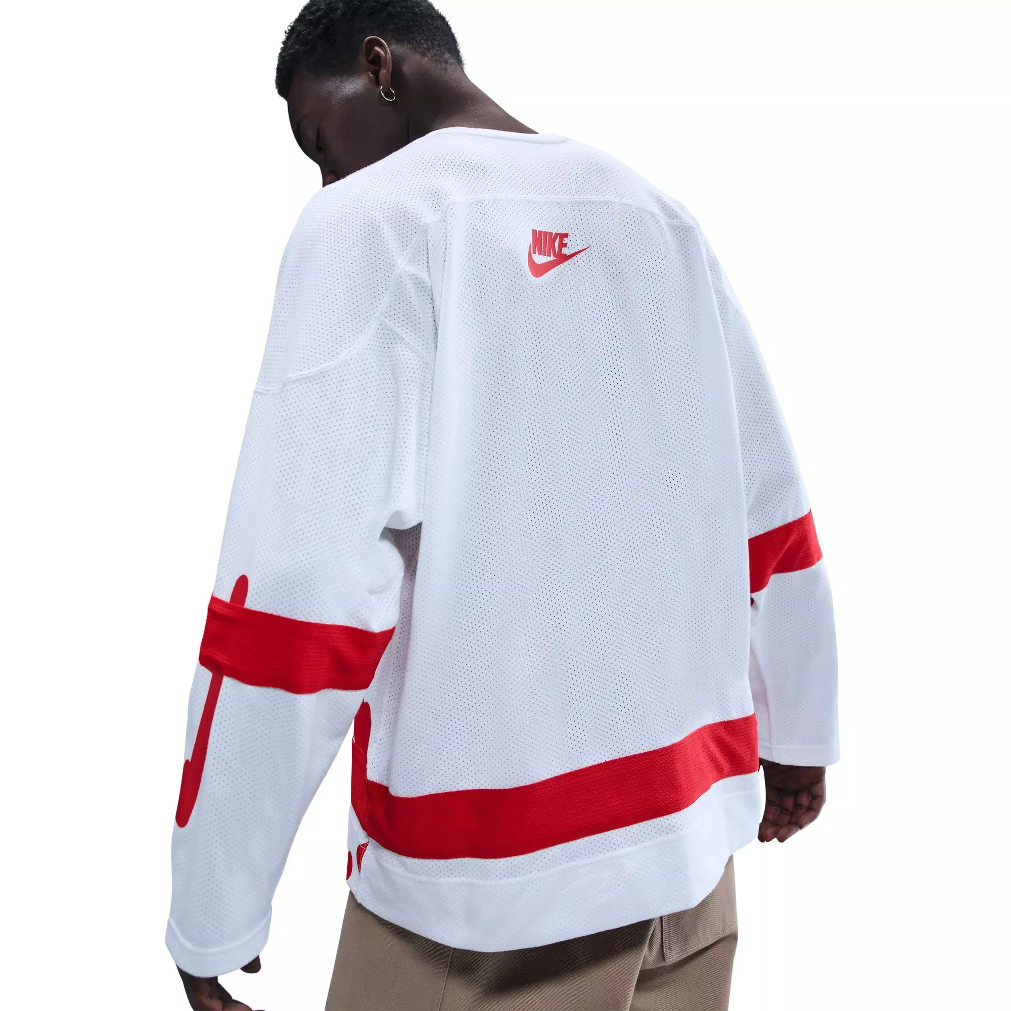 Nike Men's Sportswear Club Hockey Jersey - White/Red - WHITE/RED