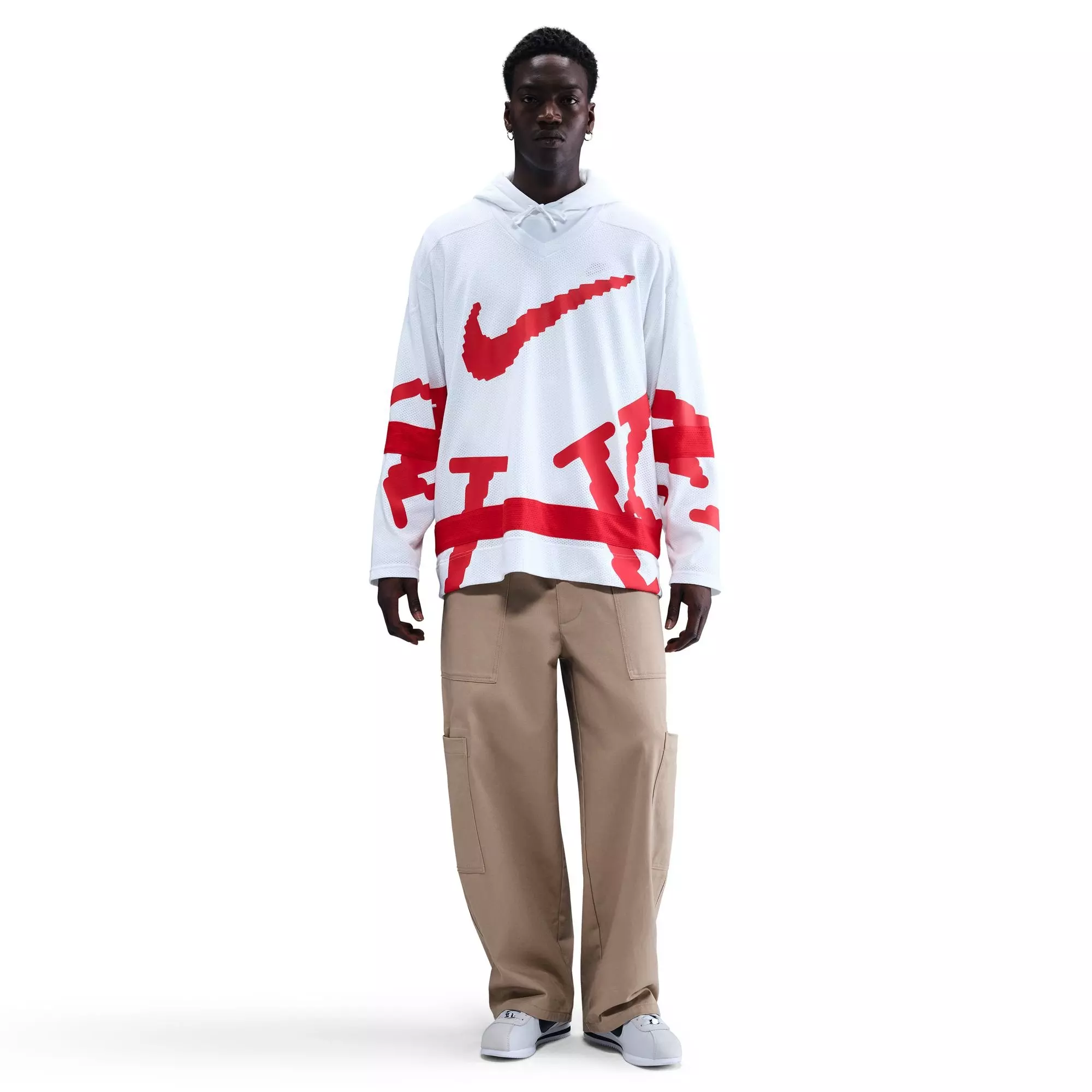 Nike Men's Sportswear Club Hockey Jersey - WHITE/RED