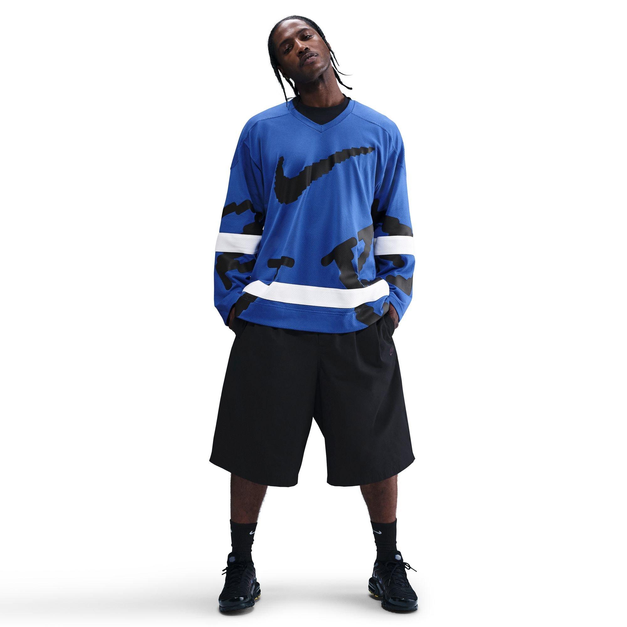 Nike Men's Sportswear Club Hockey Jersey-Blue/Black - BLUE/BLACK Thumbnail View 1