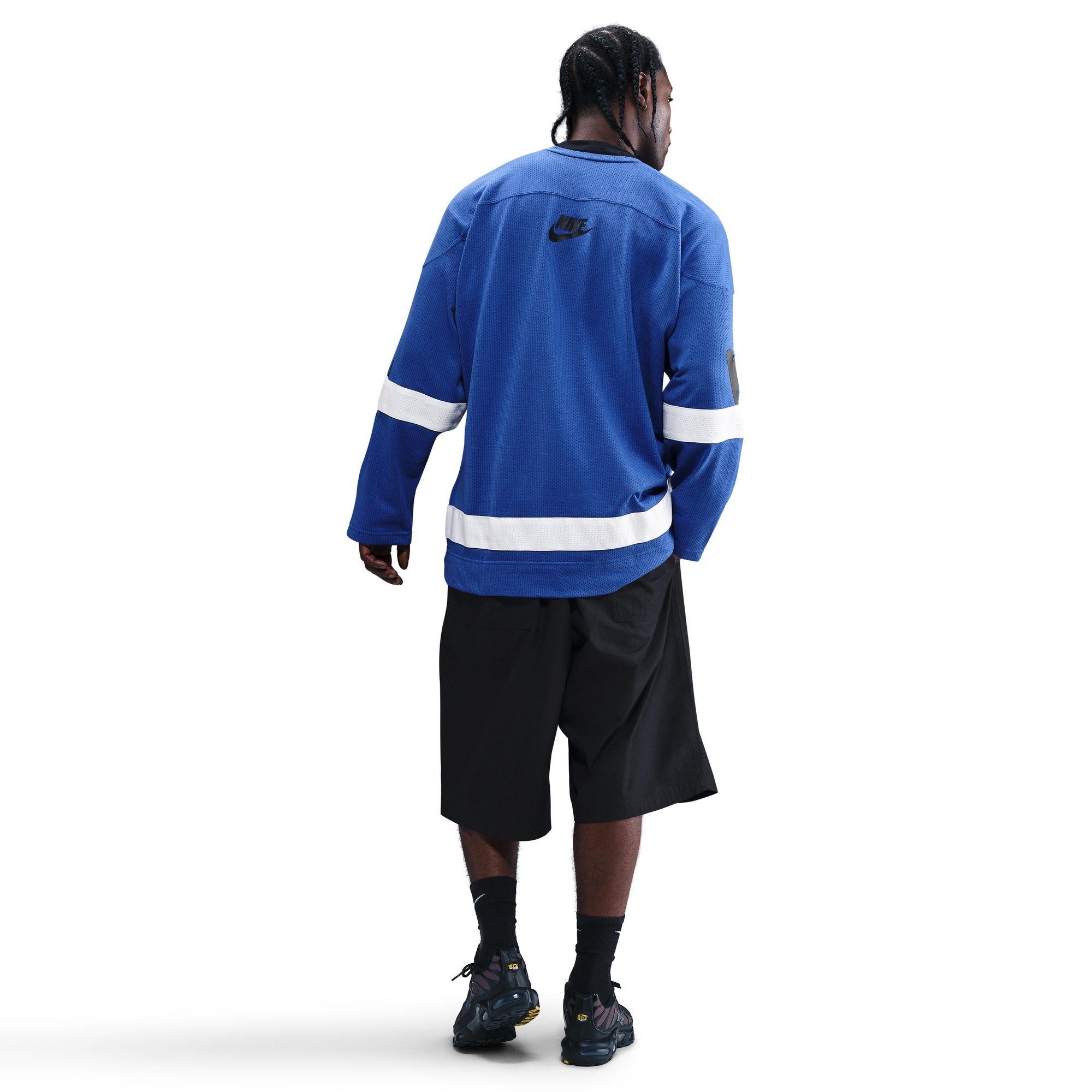 Nike Men's Sportswear Club Hockey Jersey-Blue/Black - BLUE/BLACK Thumbnail View 2