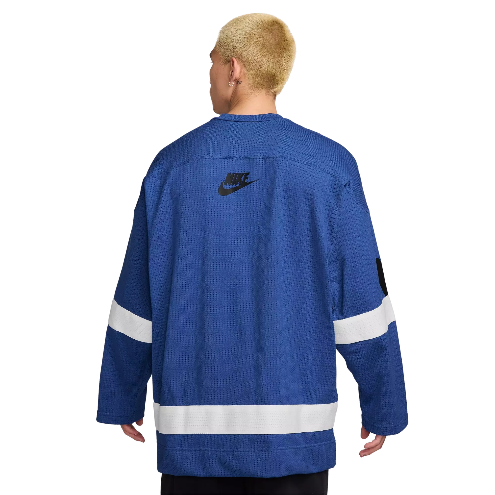 Nike Men's Sportswear Club Hockey Jersey-Blue/Black - BLUE/BLACK