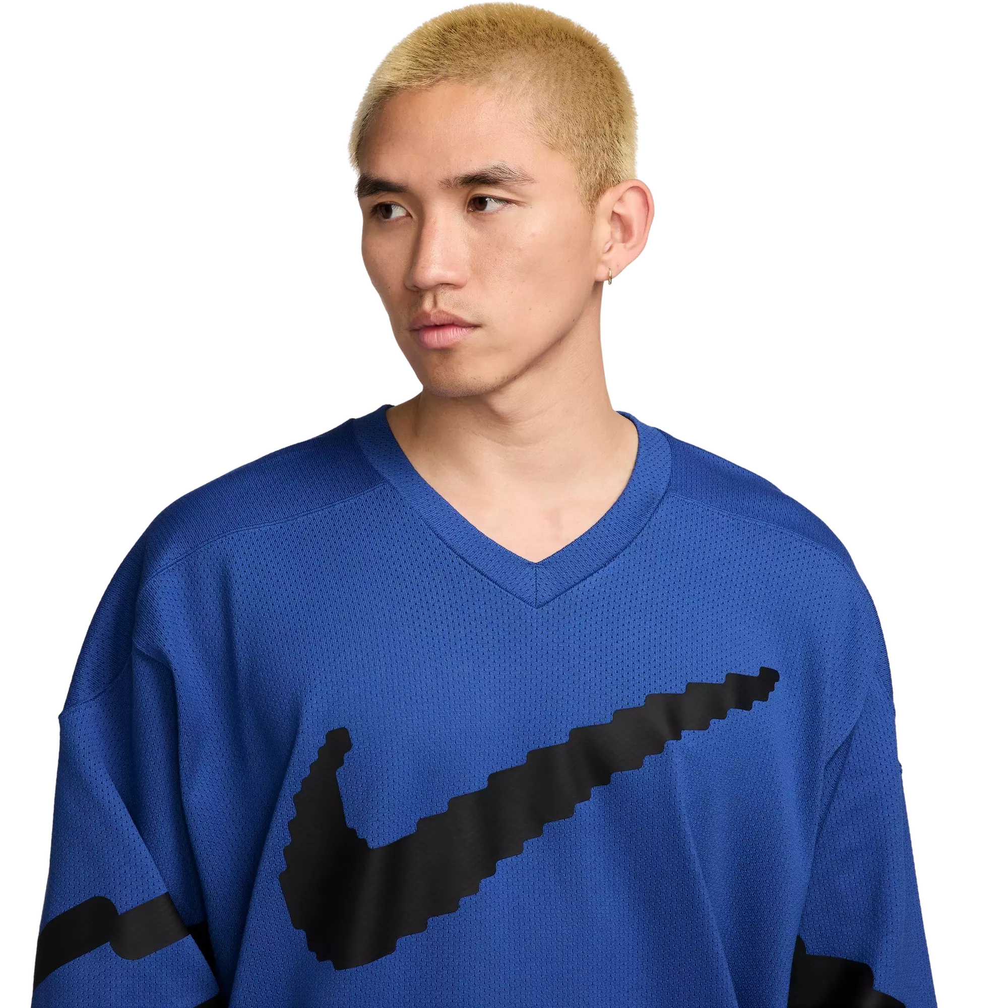 Nike Men's Sportswear Club Hockey Jersey-Blue/Black - BLUE/BLACK