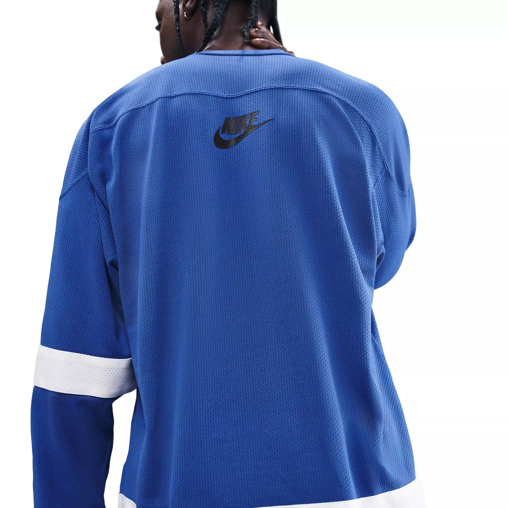 Nike Men's Sportswear Club Hockey Jersey-Blue/Black - BLUE/BLACK