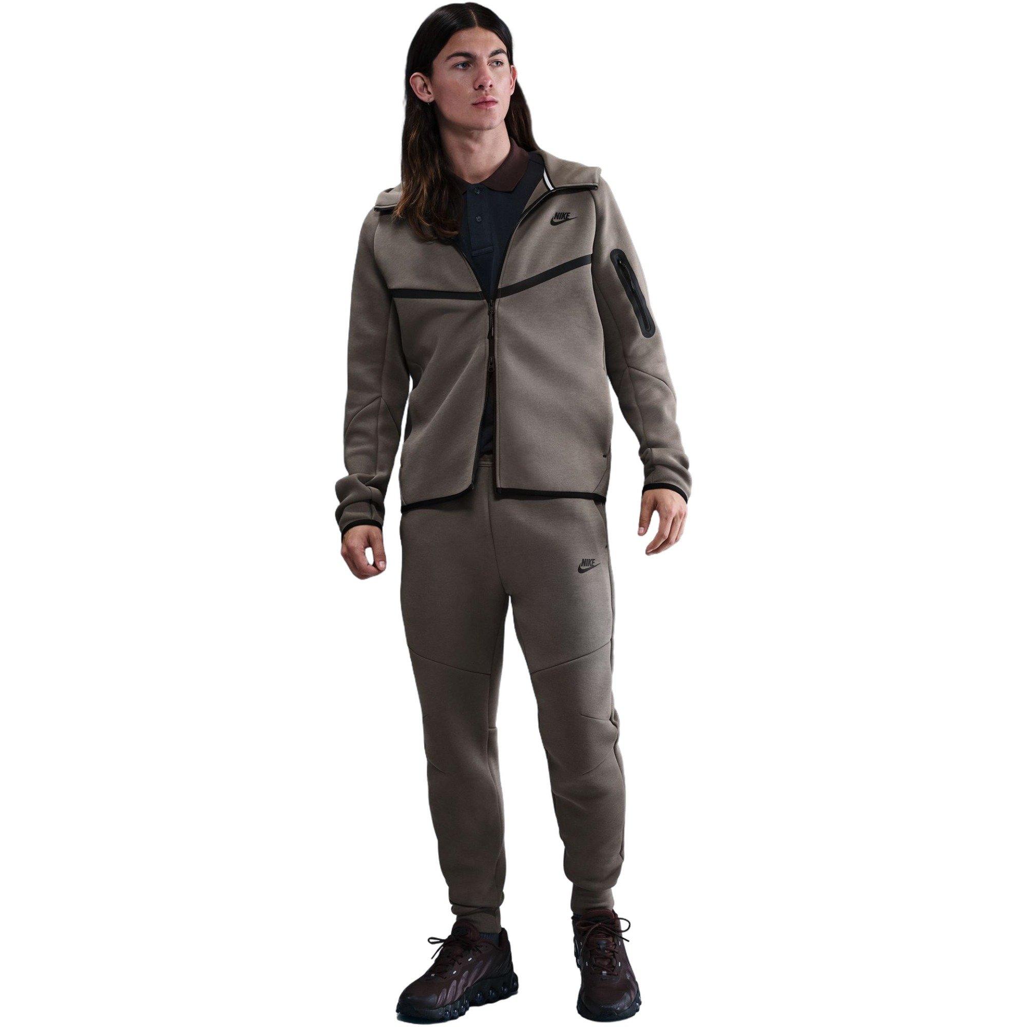 Nike Men's Tech Full-Zip Windrunner Jacket - Cave Stone - BROWN Thumbnail View 1