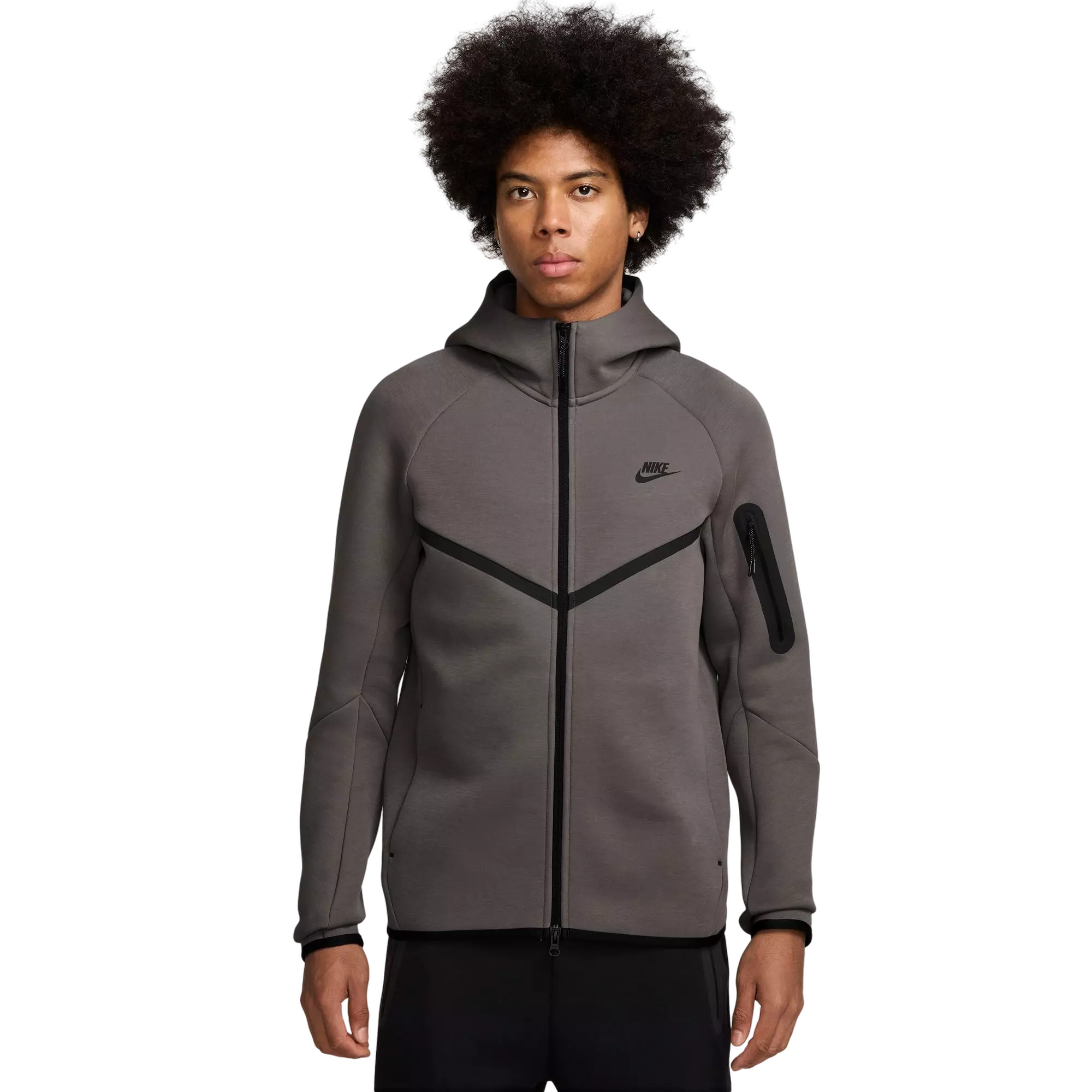Nike Men's Tech Full-Zip Windrunner Jacket-Brown - BROWN