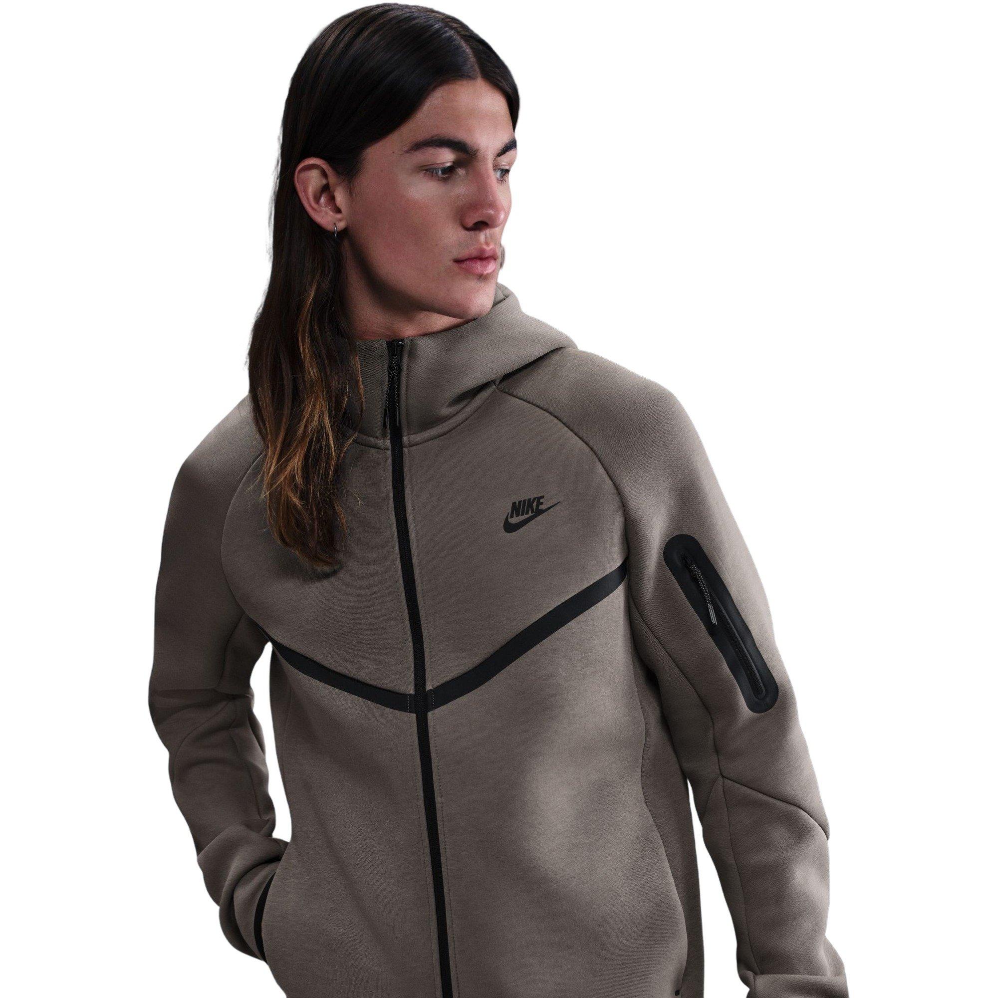 Nike Men's Tech Full-Zip Windrunner Jacket - Cave Stone - BROWN Thumbnail View 3