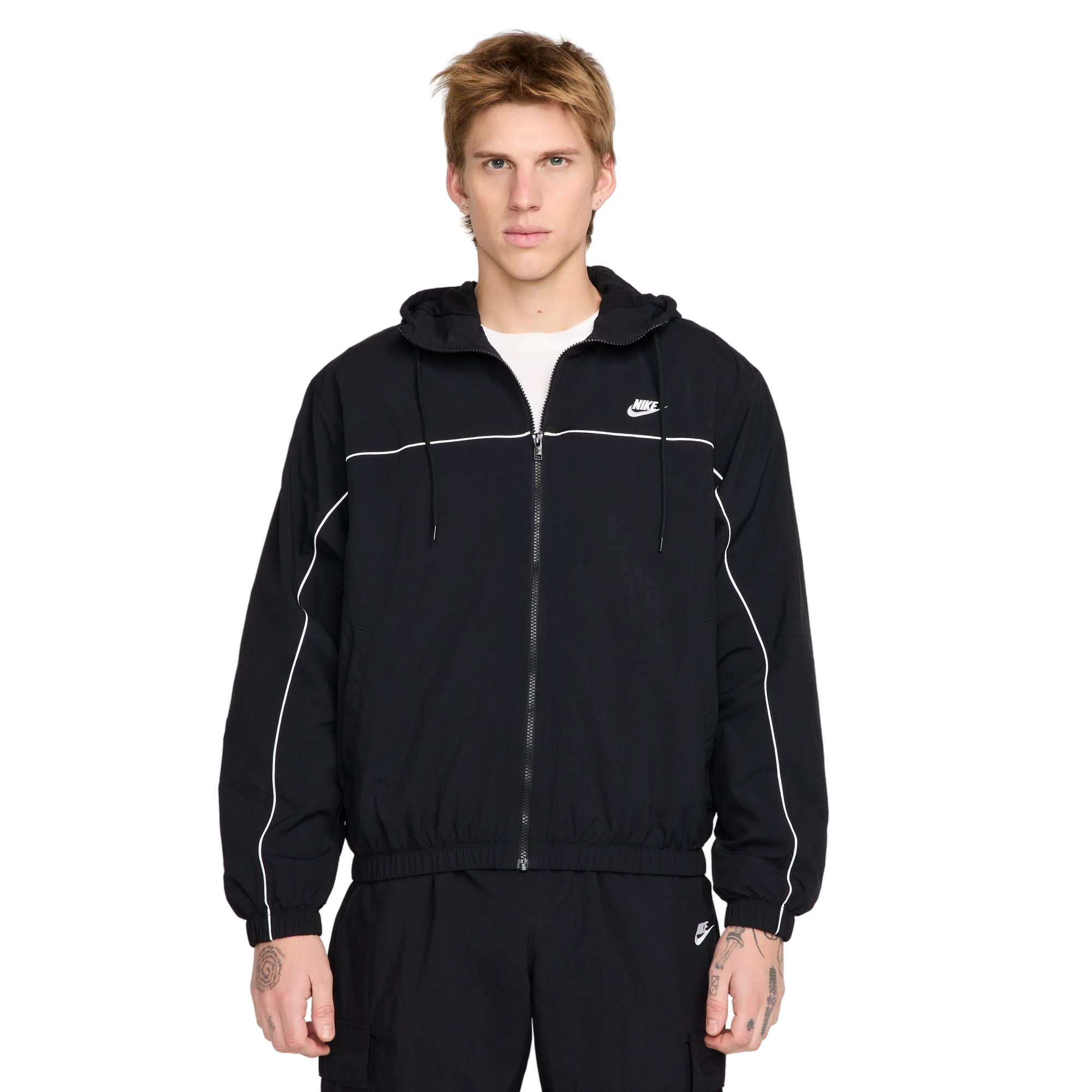 Nike Men's Club Hooded Jacket - BLACK Thumbnail View 1