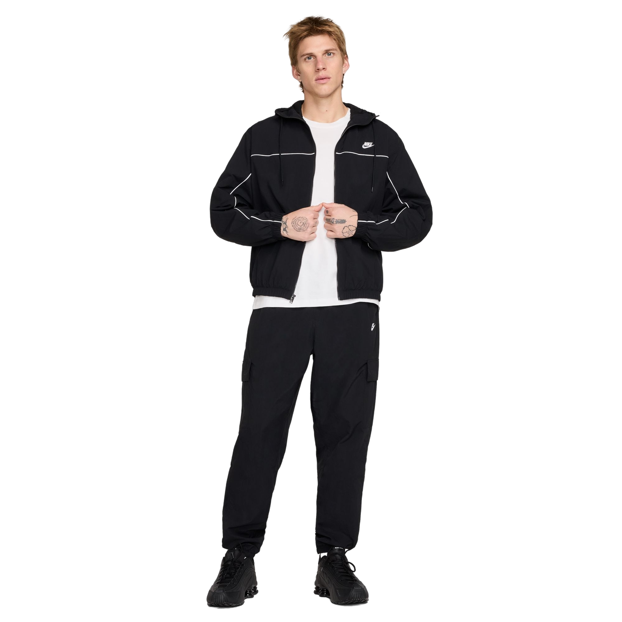 Nike Men's Club Hooded Jacket - BLACK Thumbnail View 6