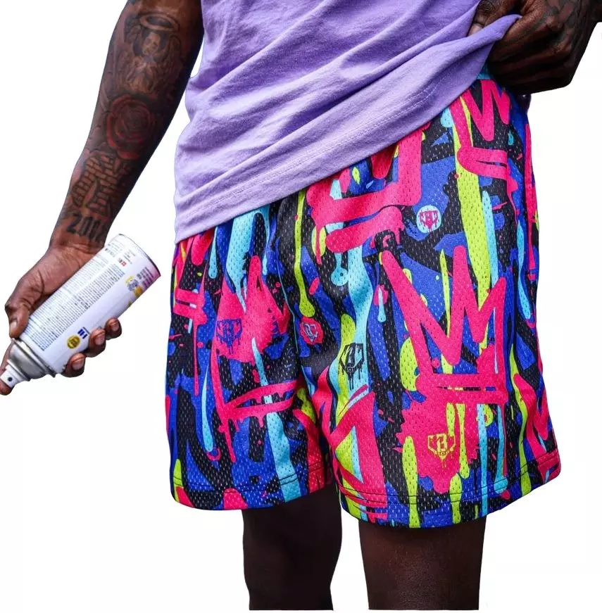 Baseball Lifestyle 101 Big Boys' Graffiti Crown Shorts - MULTI-COLOR