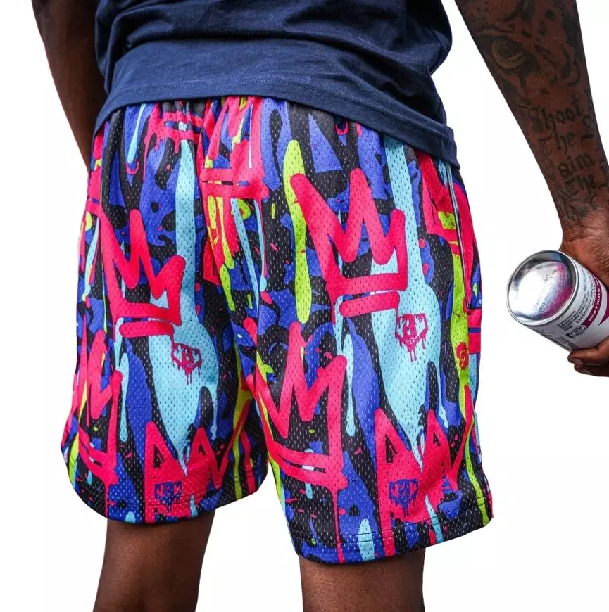 Baseball Lifestyle 101 Big Boys' Graffiti Crown Shorts - MULTI-COLOR