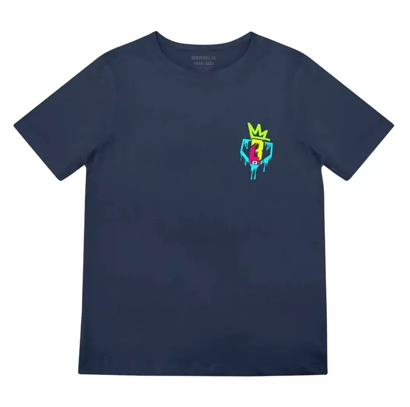 Baseball Lifestyle 101 Big Boys' Graffiti Crown Tee - NAVY
